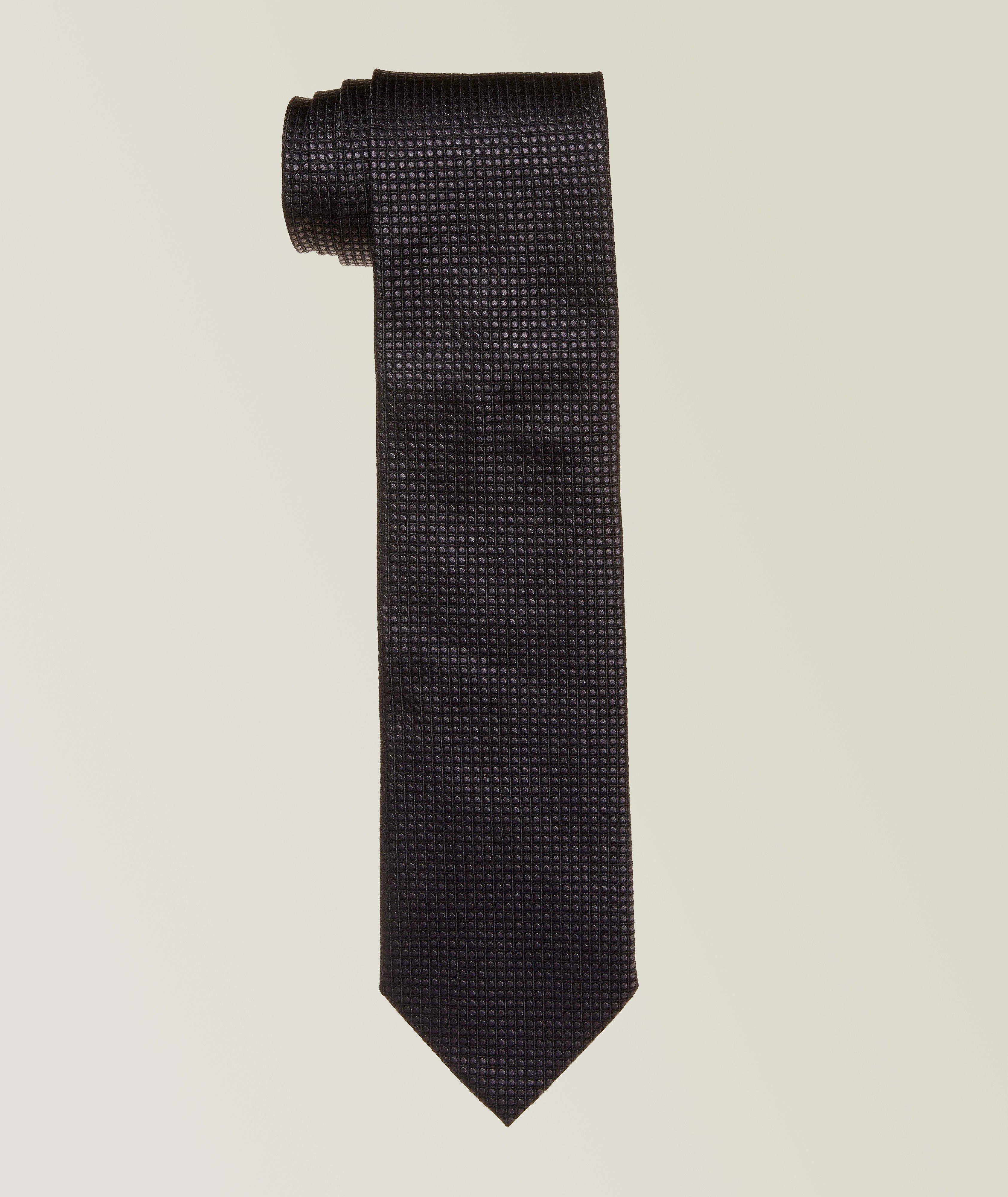 Geometric Patterned Silk Tie image 0