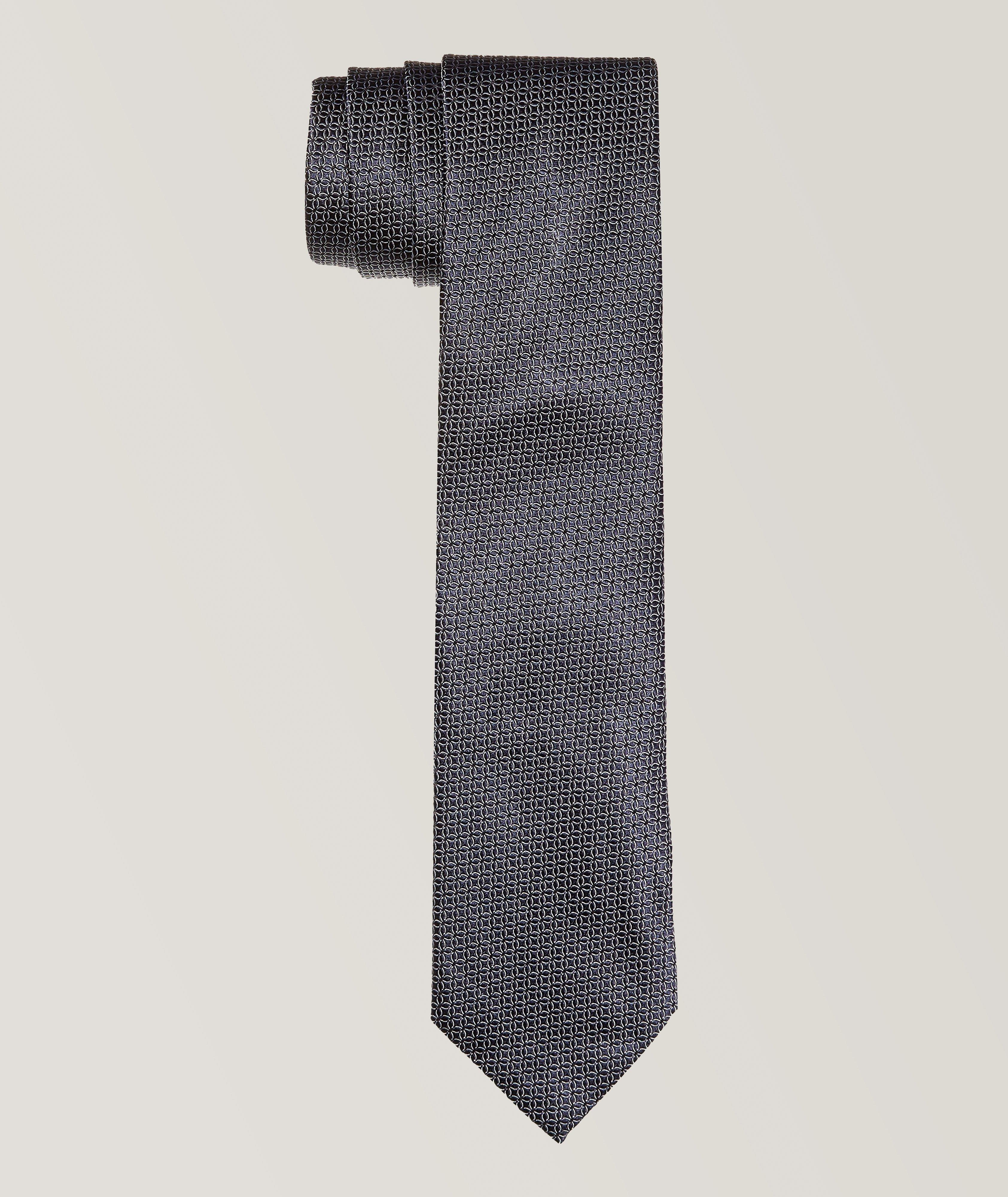 Micro Geometrical Jacquard Silk Tie image 0