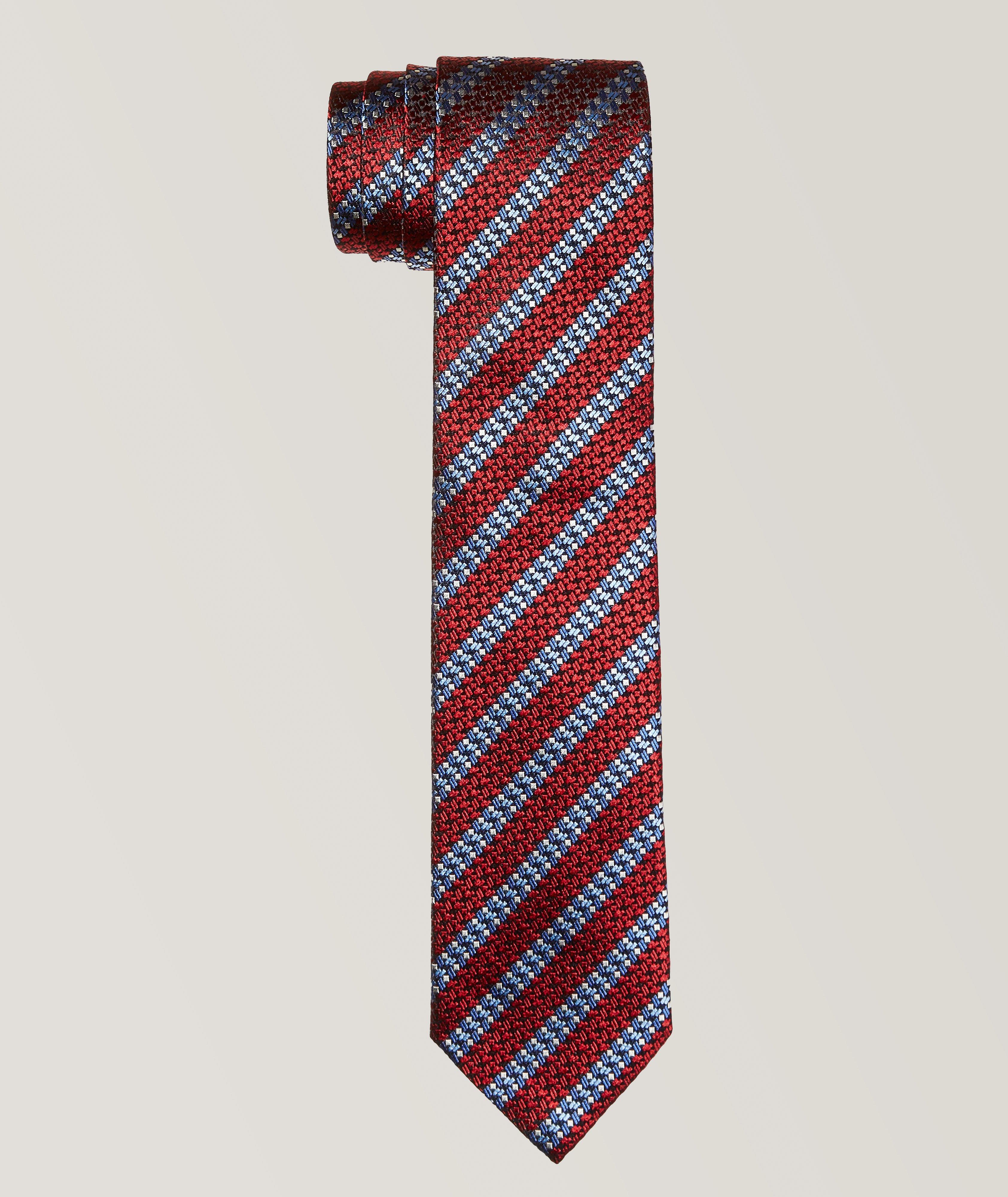 Red Striped Silk Tie  image 0