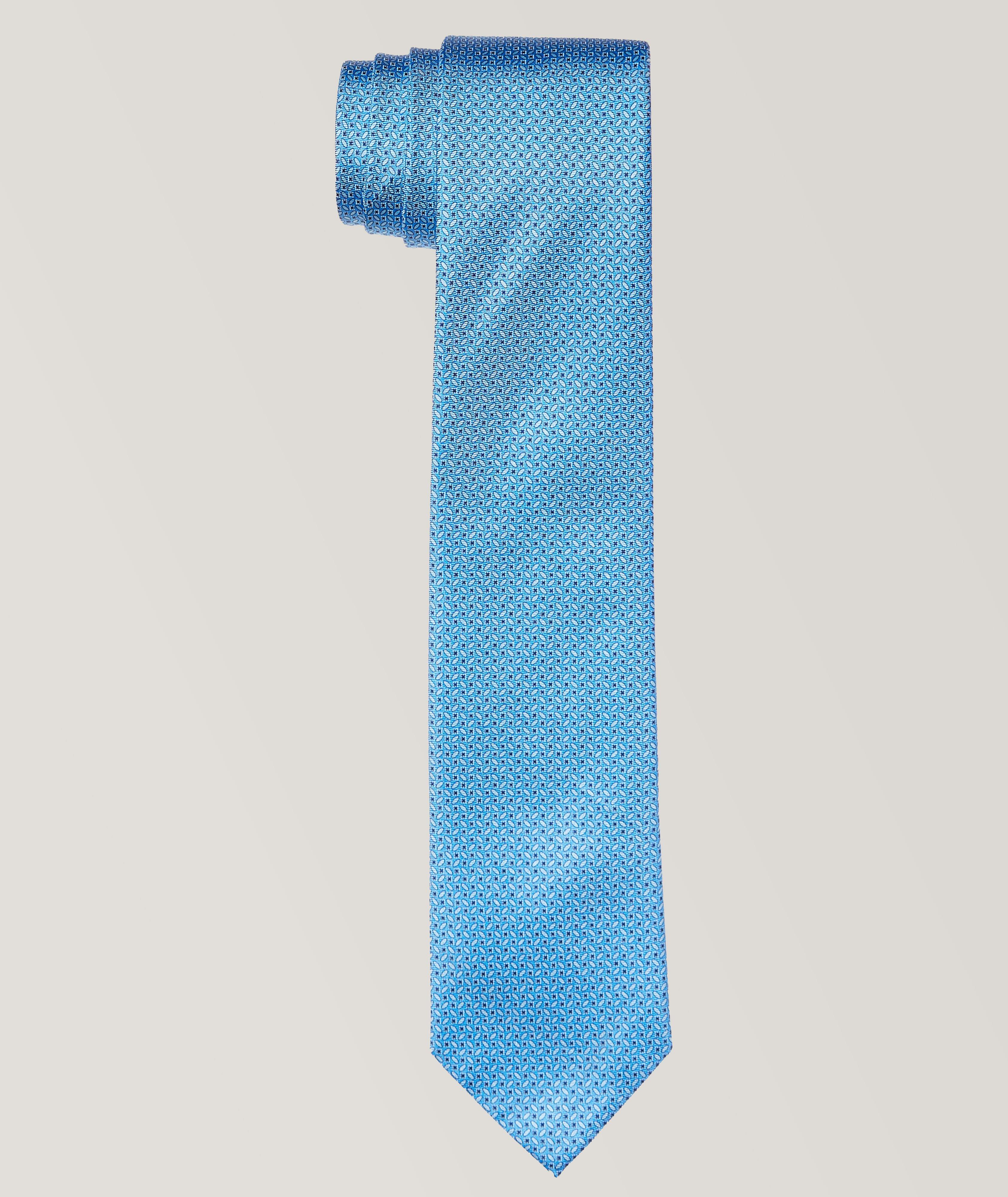 Blue Geometric Silk Tie image 0