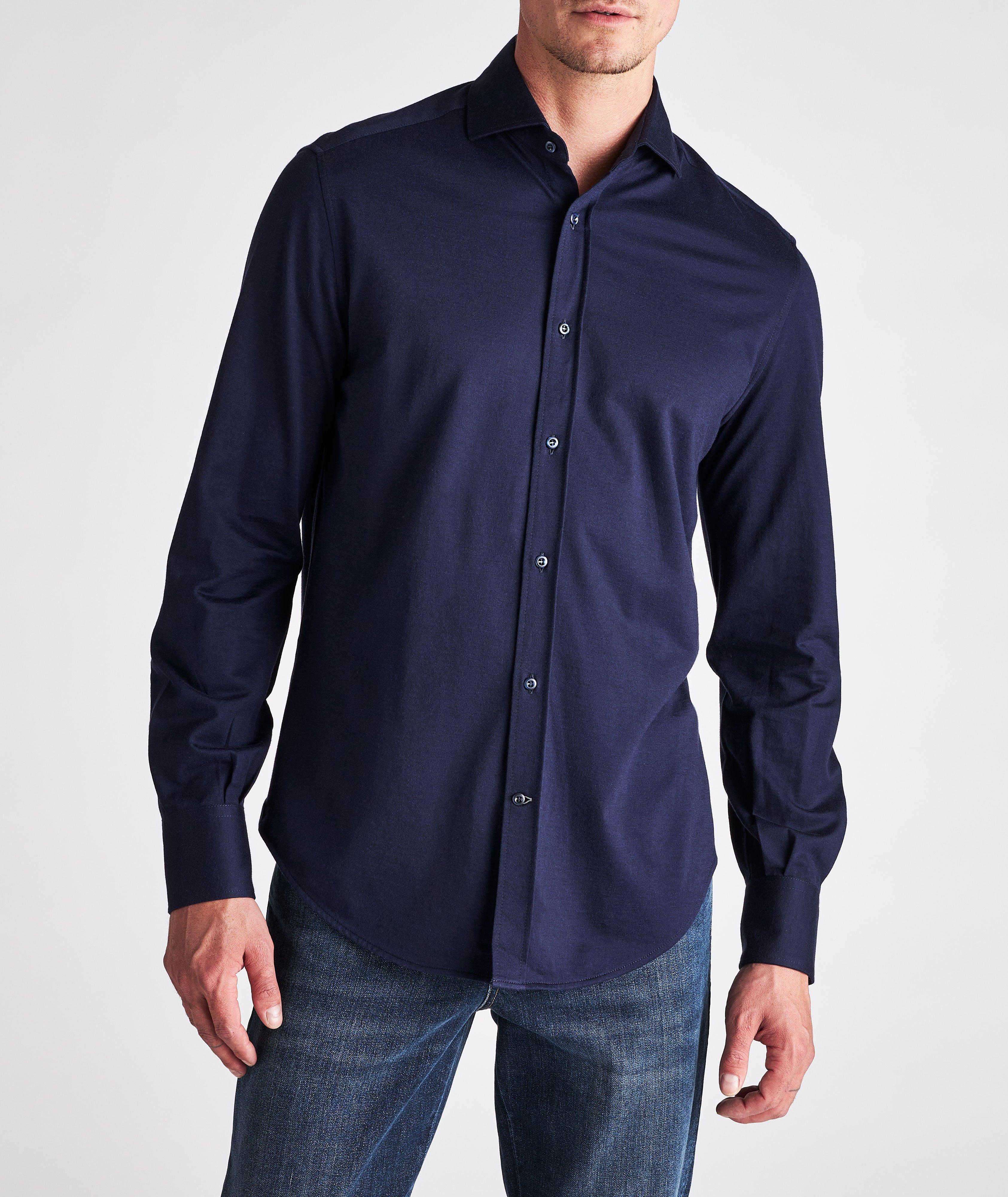 Long-Sleeve Cotton Piqué Sport Shirt image 1