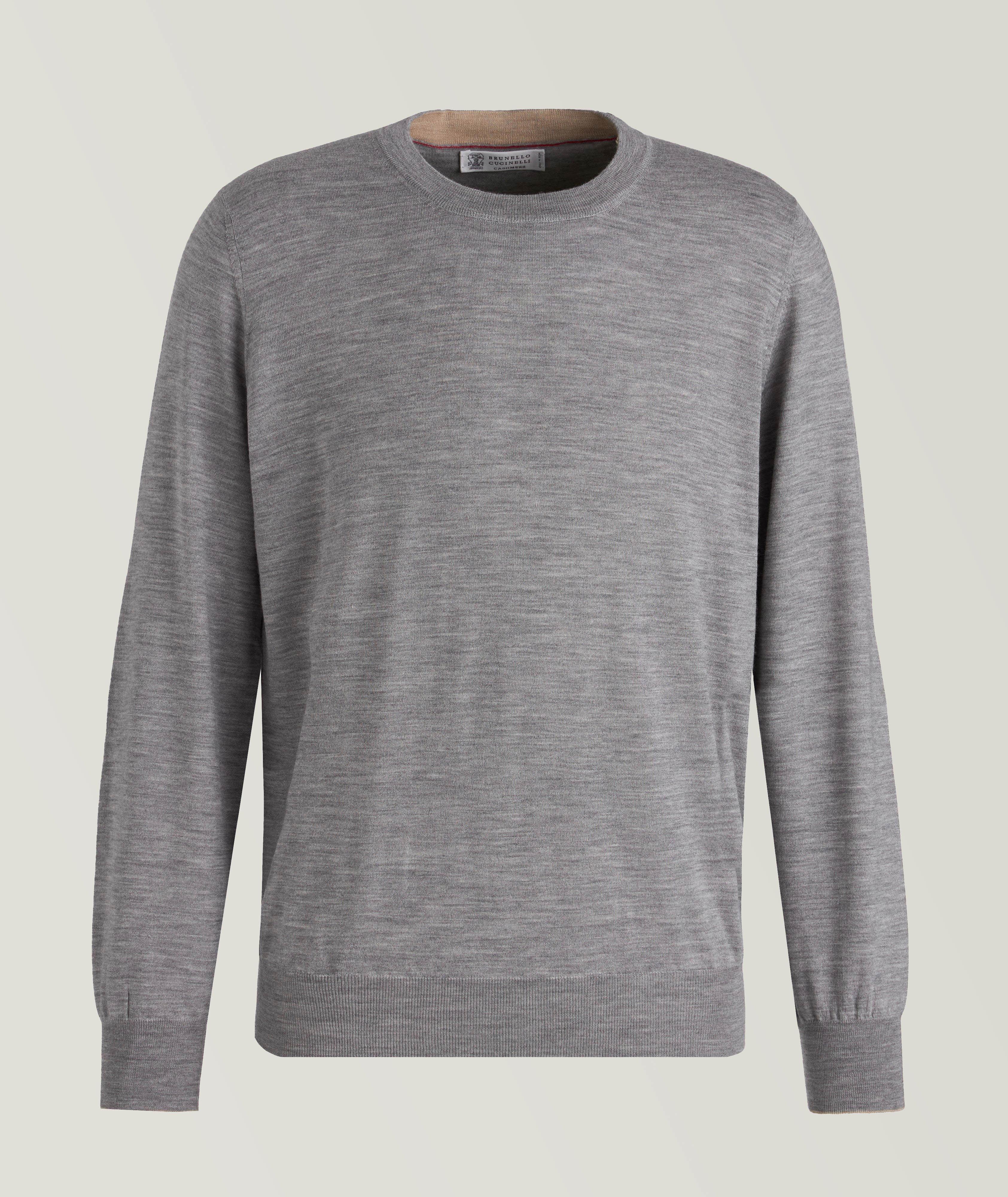Elbow Patch Wool-Cashmere Crewneck Sweater image 0