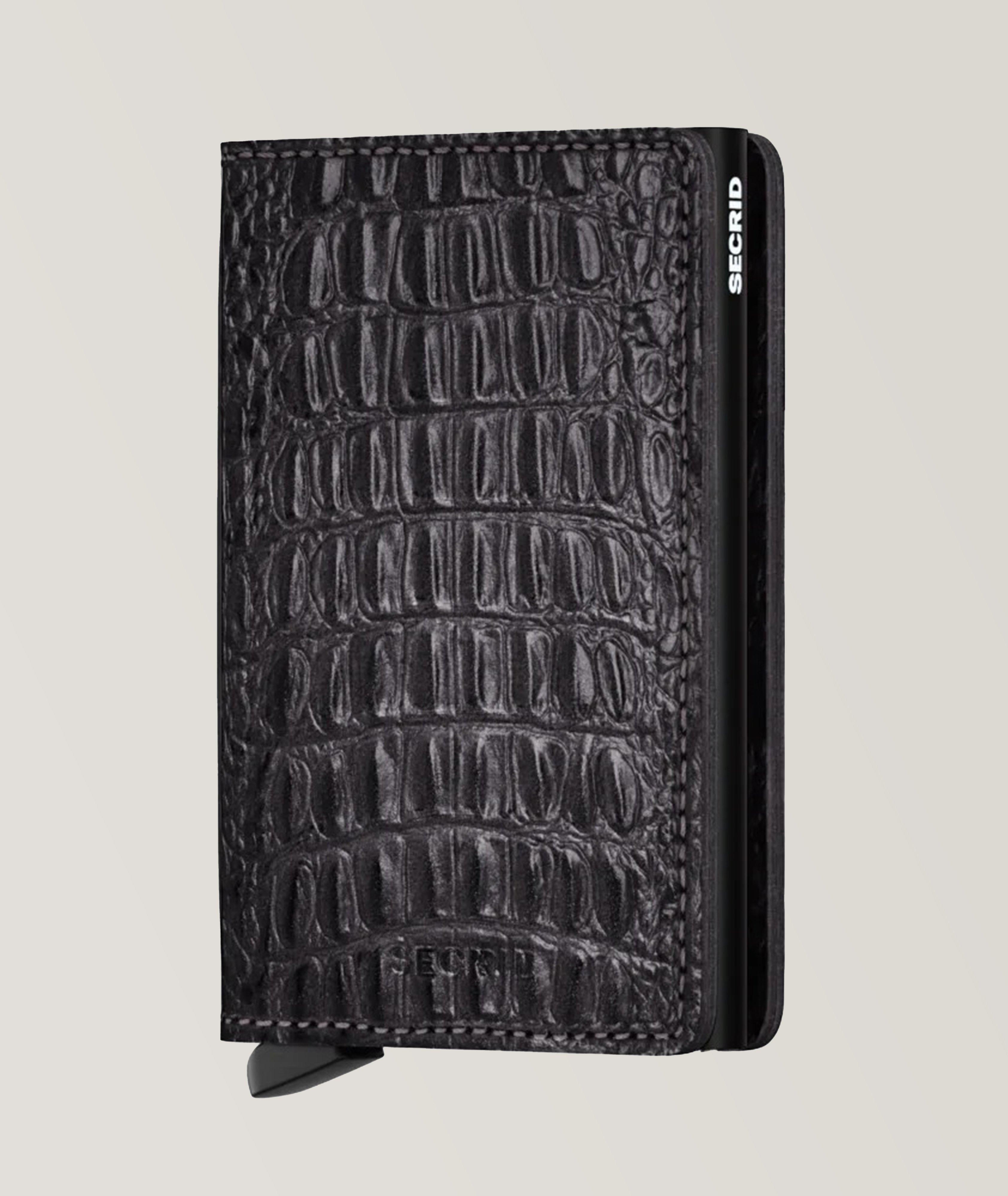 Croc Embossed Leather Miniwallet image 0