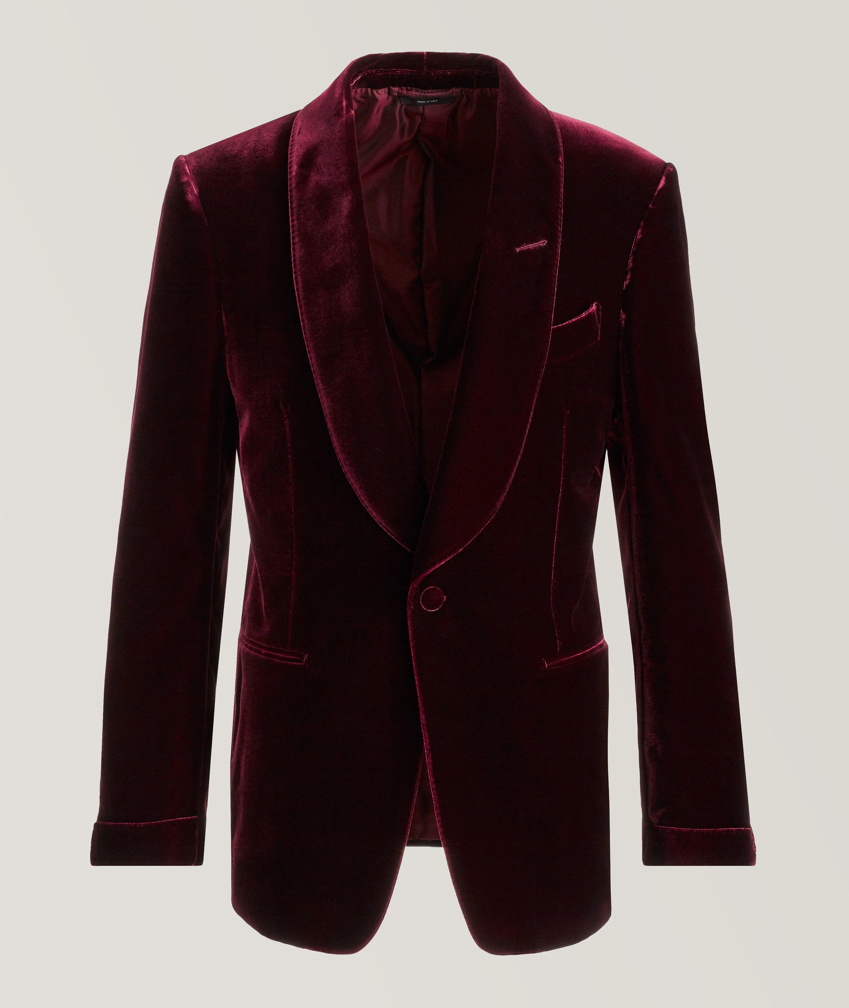 TOM FORD Shelton Red Velvet Cocktail Jacket