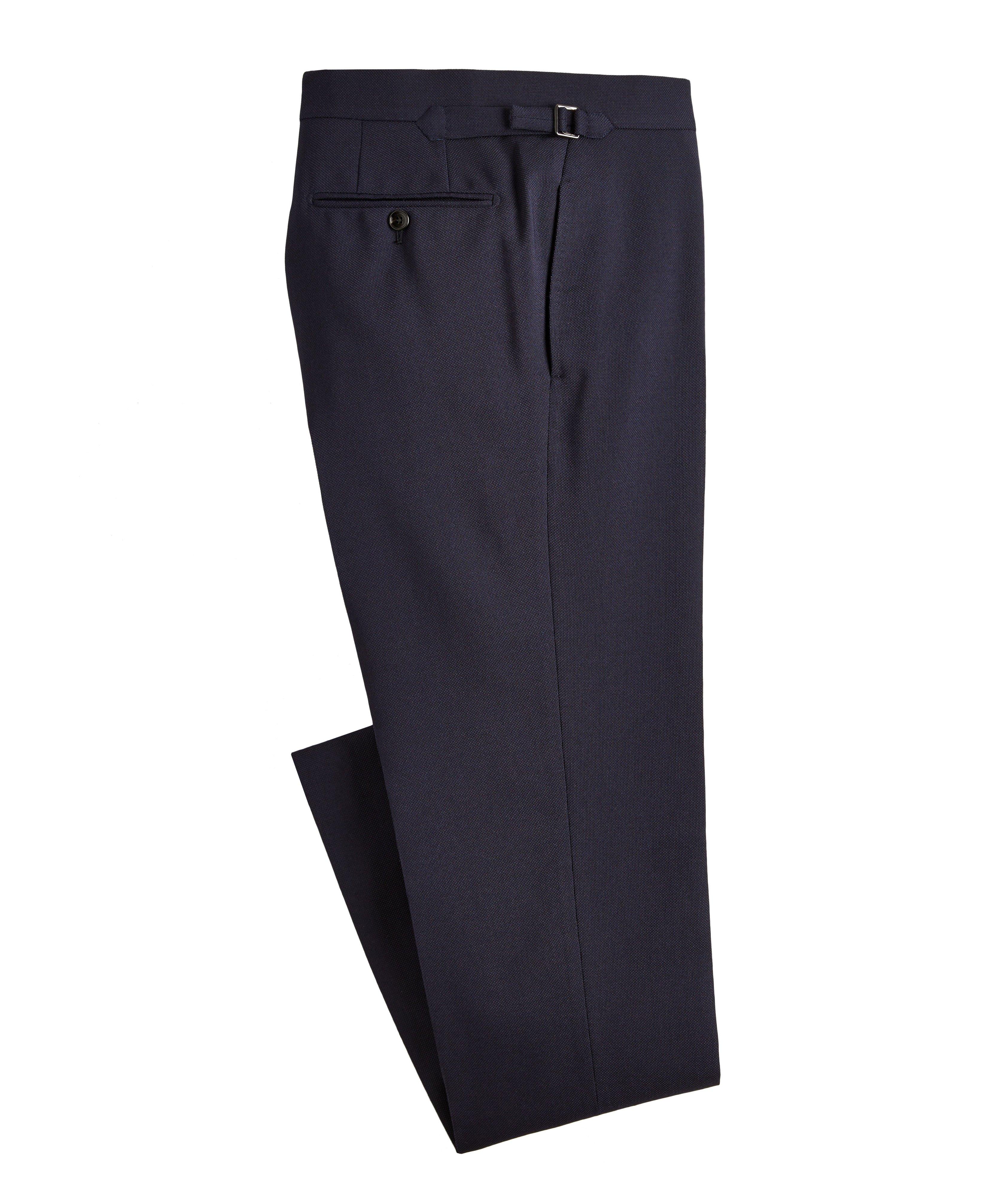 Slim Fit Wool-Mohair Blend Textured Dress Pants image 0