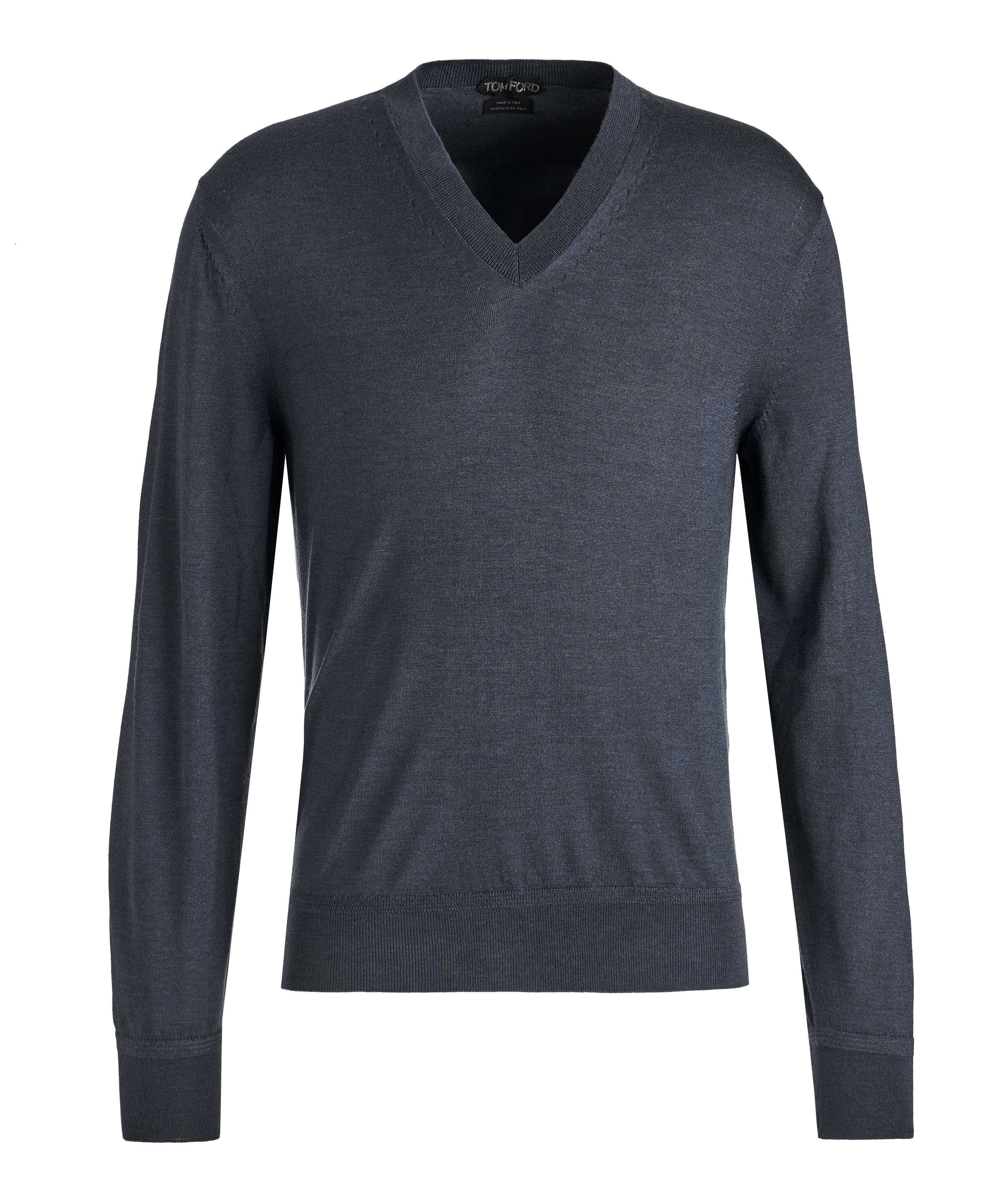 Cashmere-Silk V-Neck Sweater image 0
