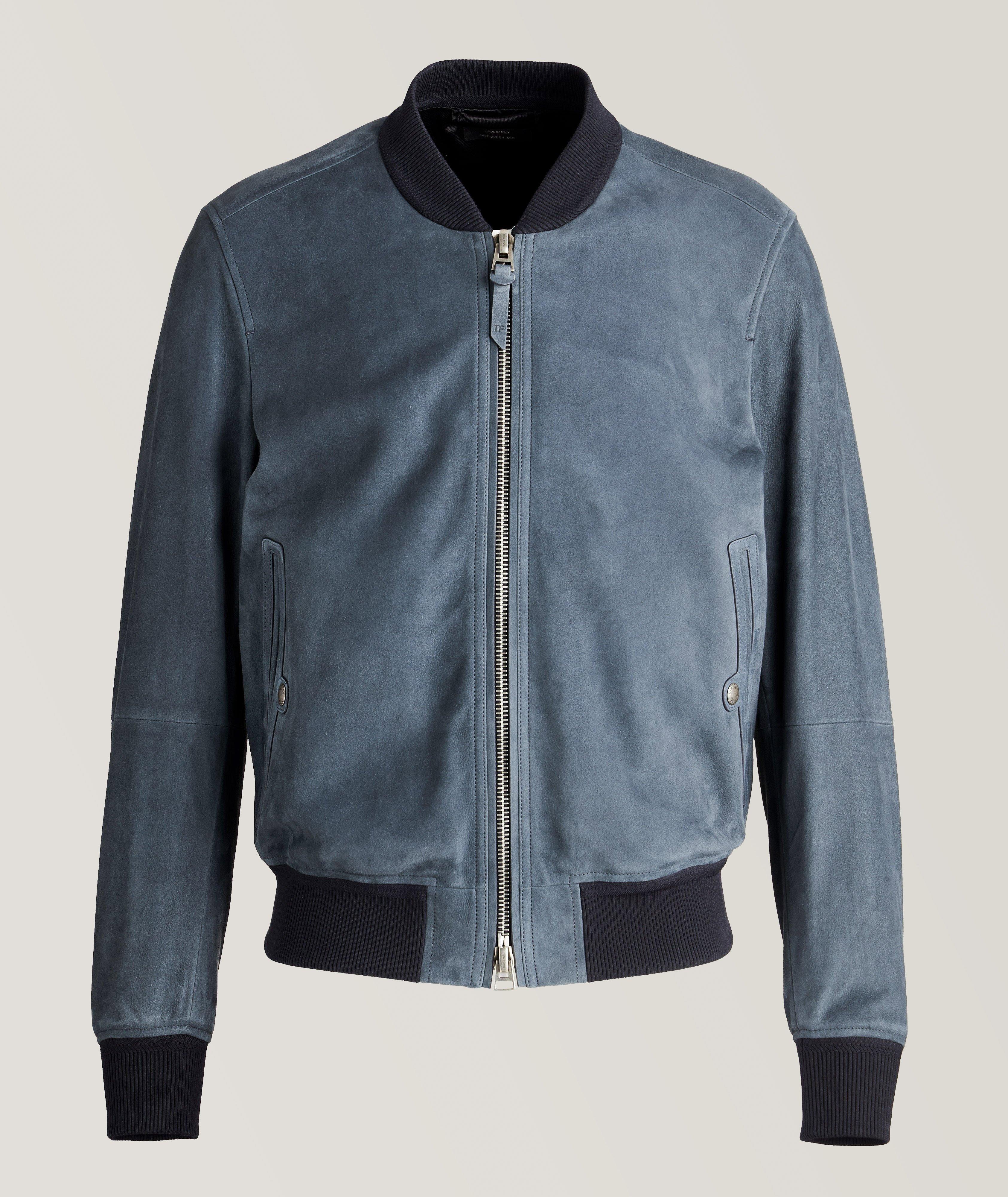 Lambskin Suede Bomber Jacket image 0