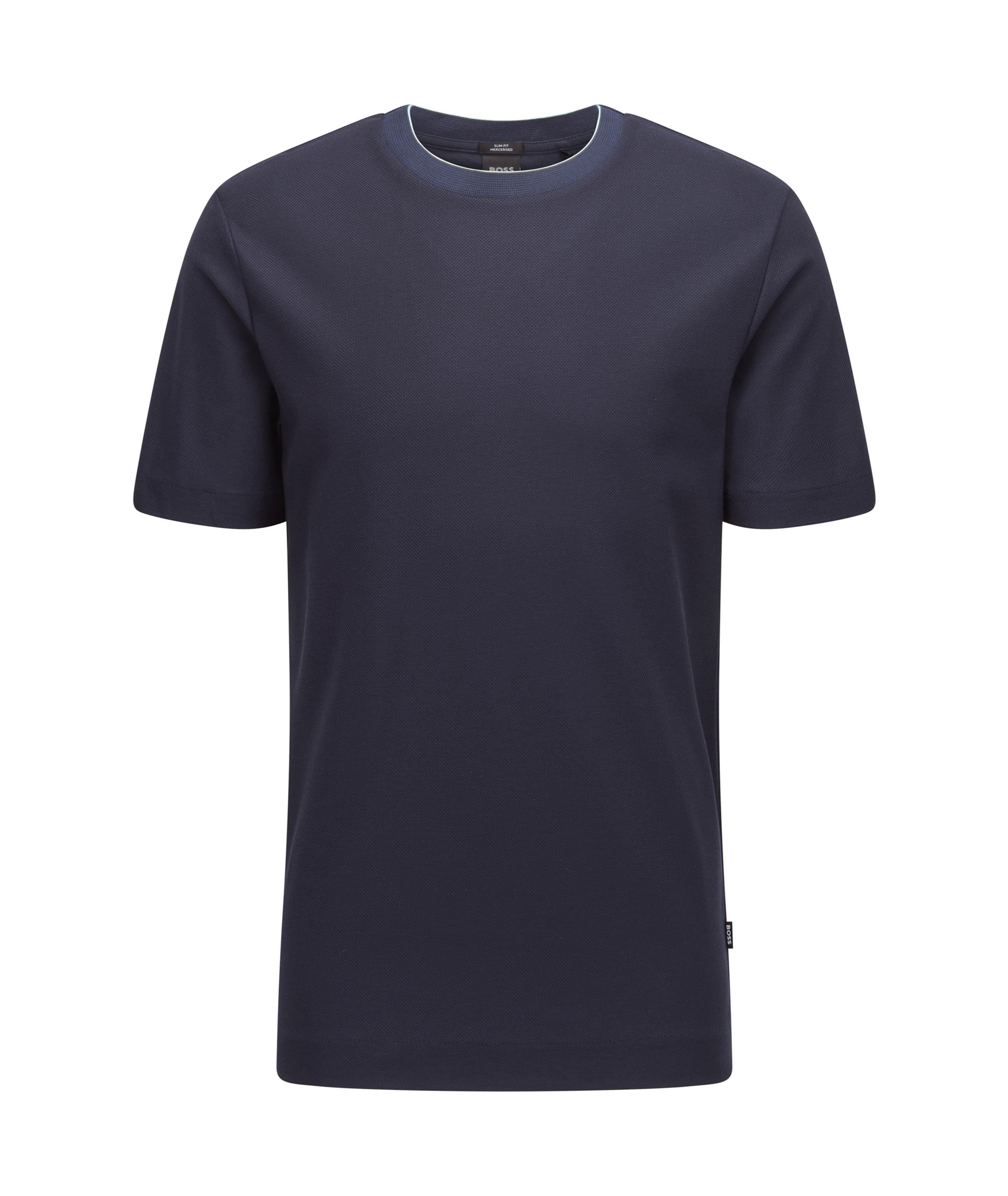 BOSS Short-Sleeve Slim-Fit Honeycomb Cotton T-Shirt | Sweaters & Knits ...