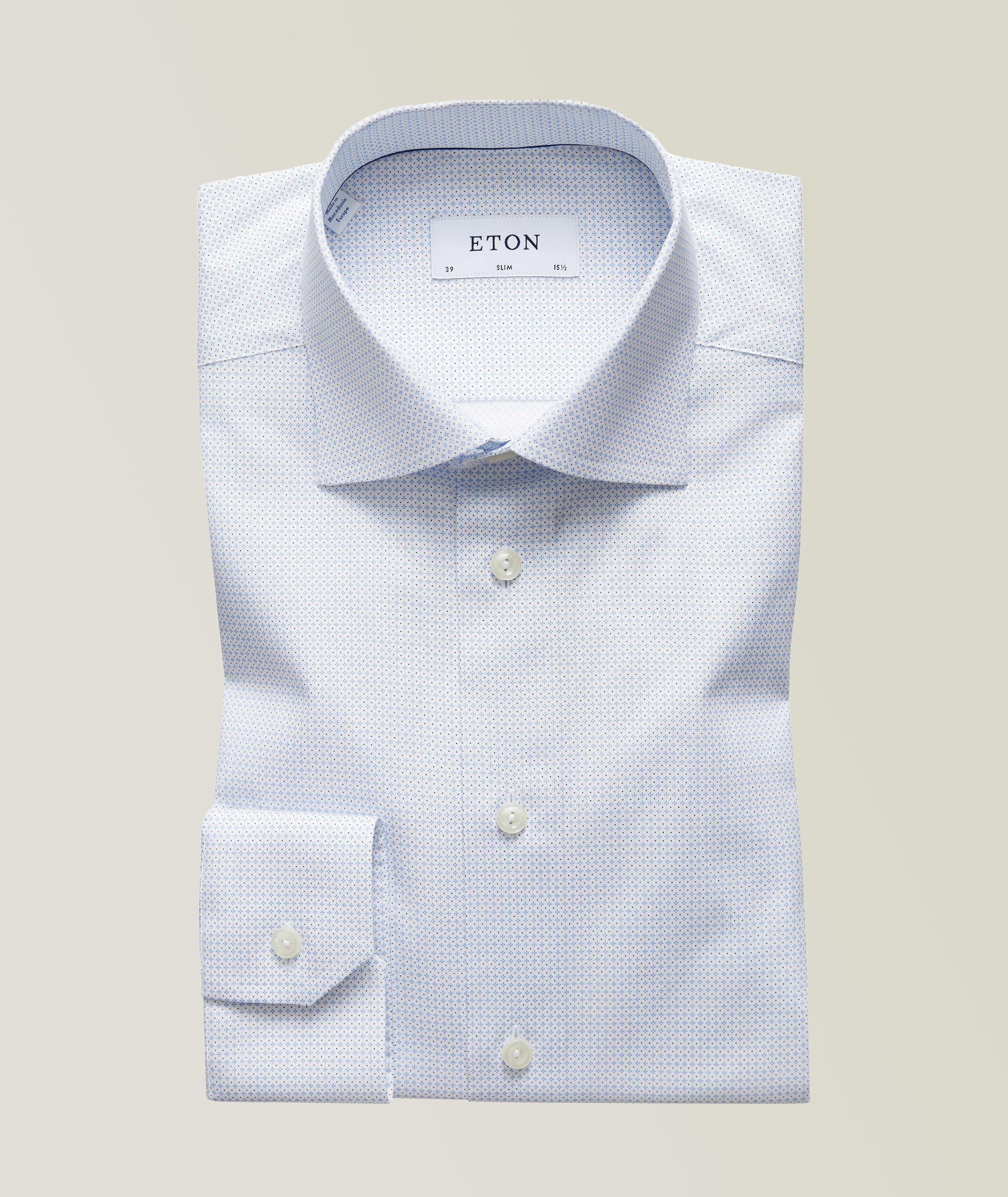 Slim-Fit Poplin Cotton Micro-Print Shirt image 0