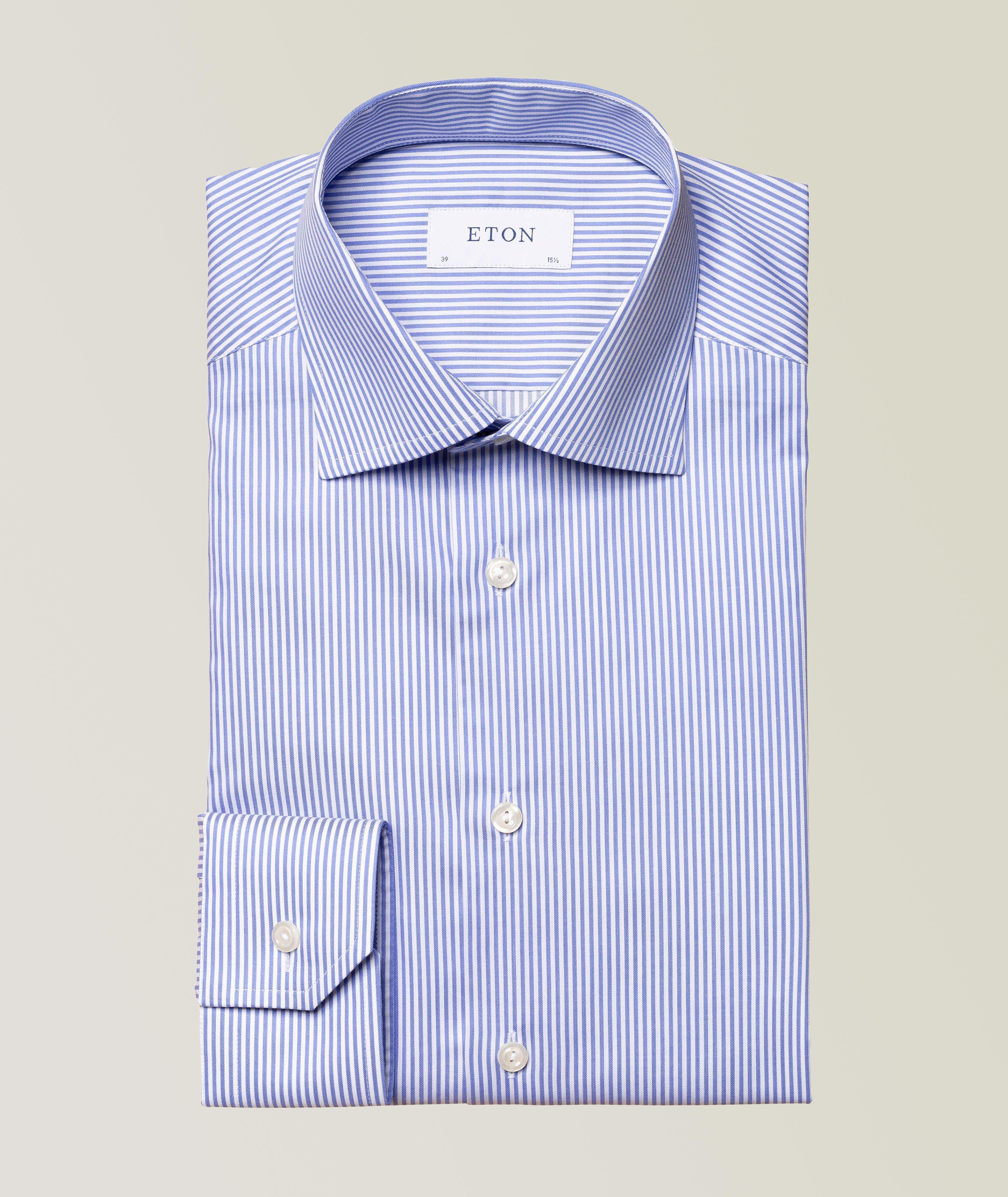 Slim-Fit Striped Cotton Twill Shirt image 0