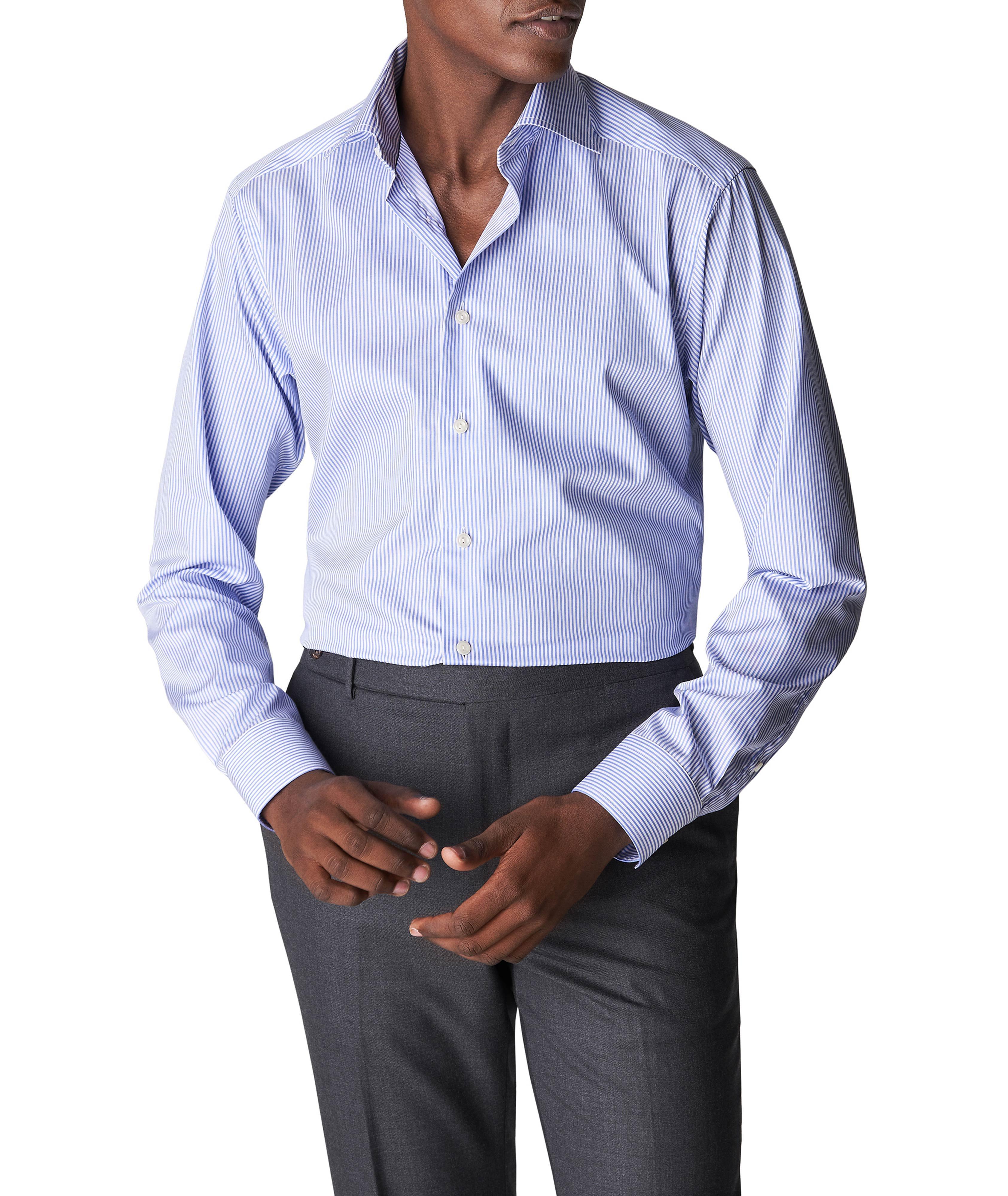 Slim-Fit Striped Cotton Twill Shirt image 1