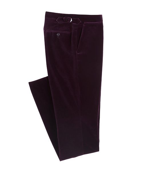 Ralph Lauren Purple Label Gregory Velvet Flat Front Cotton Suit Pant