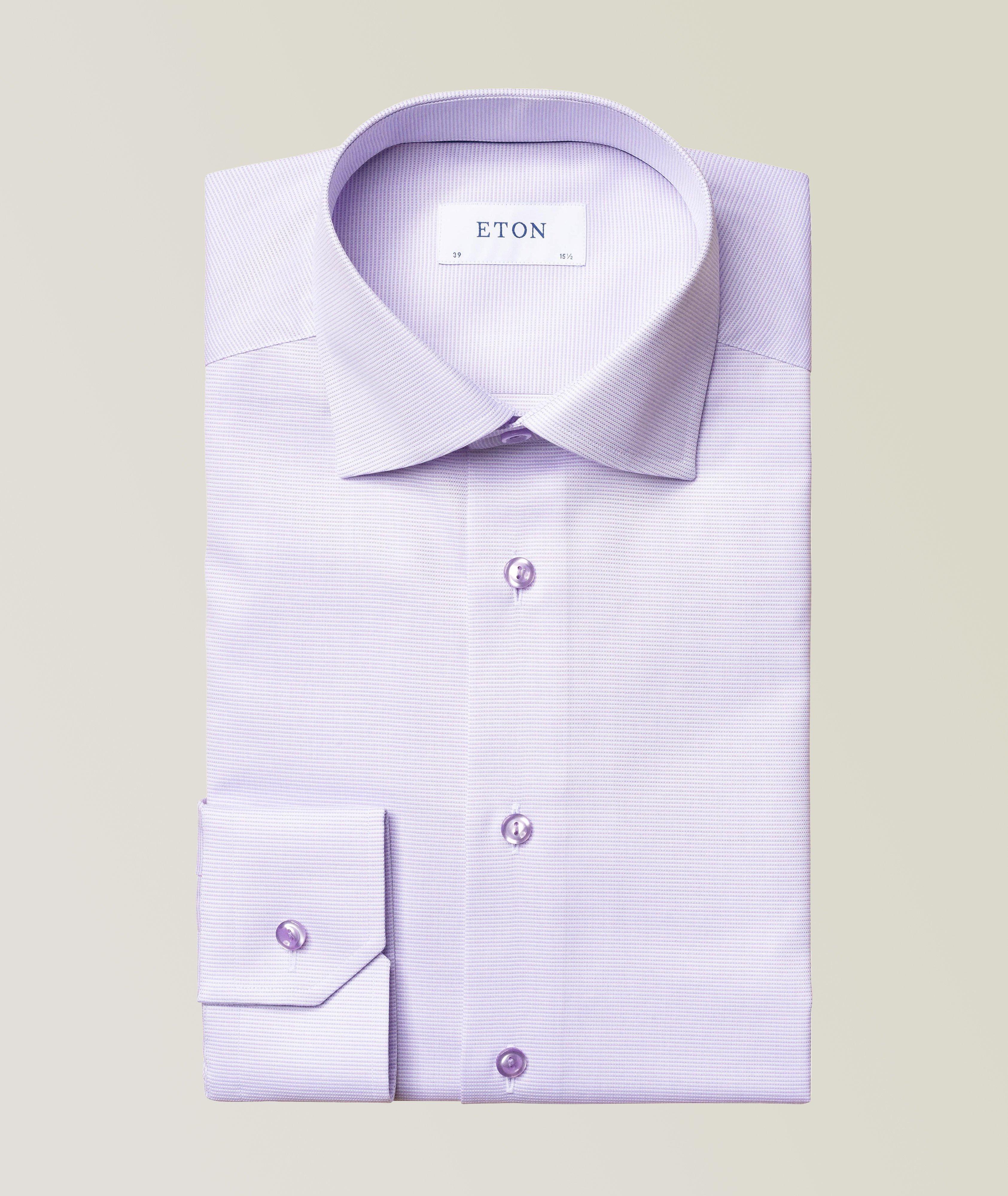Slim-Fit Textured Cotton Shirt image 0