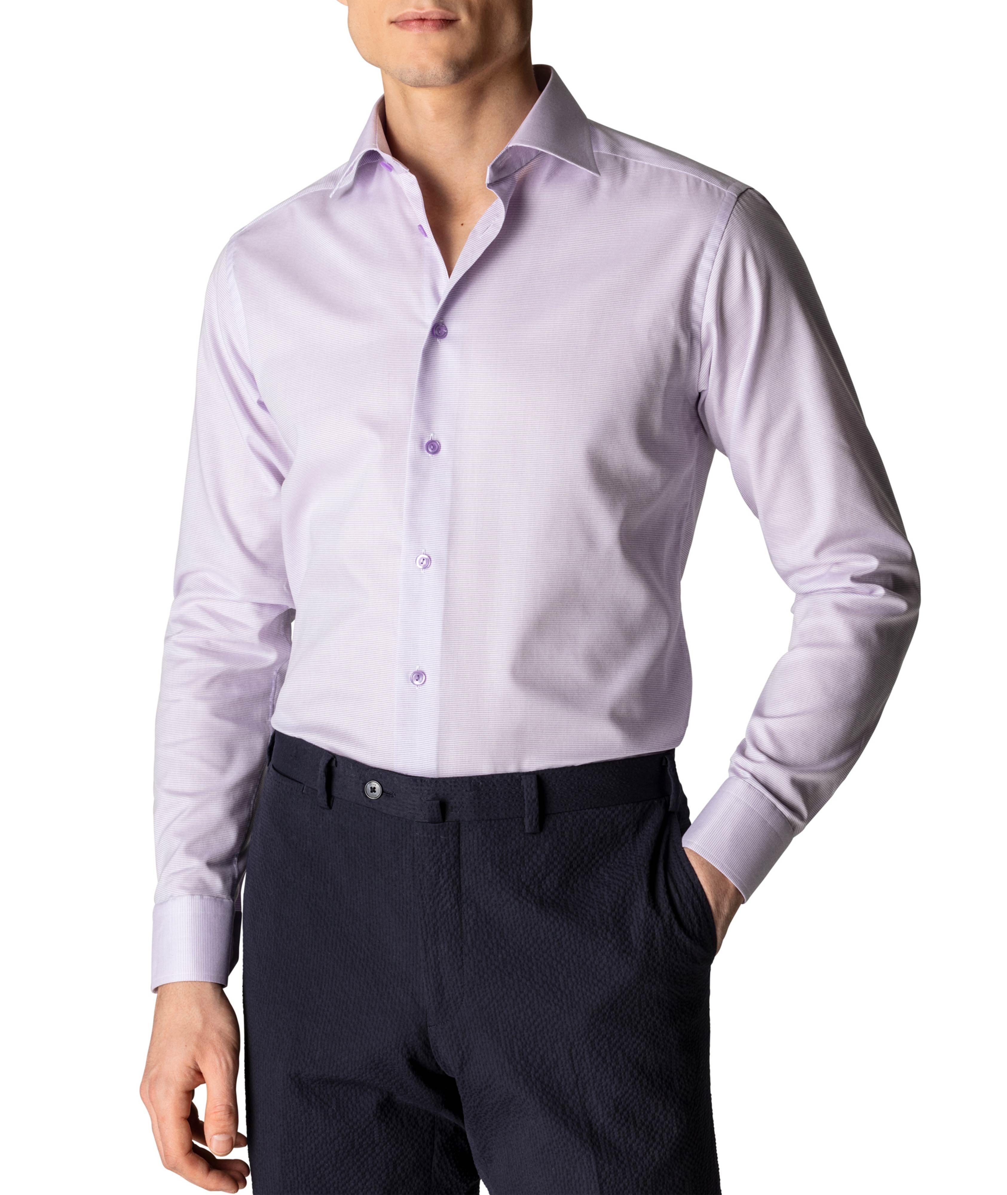 Slim-Fit Textured Cotton Shirt image 1