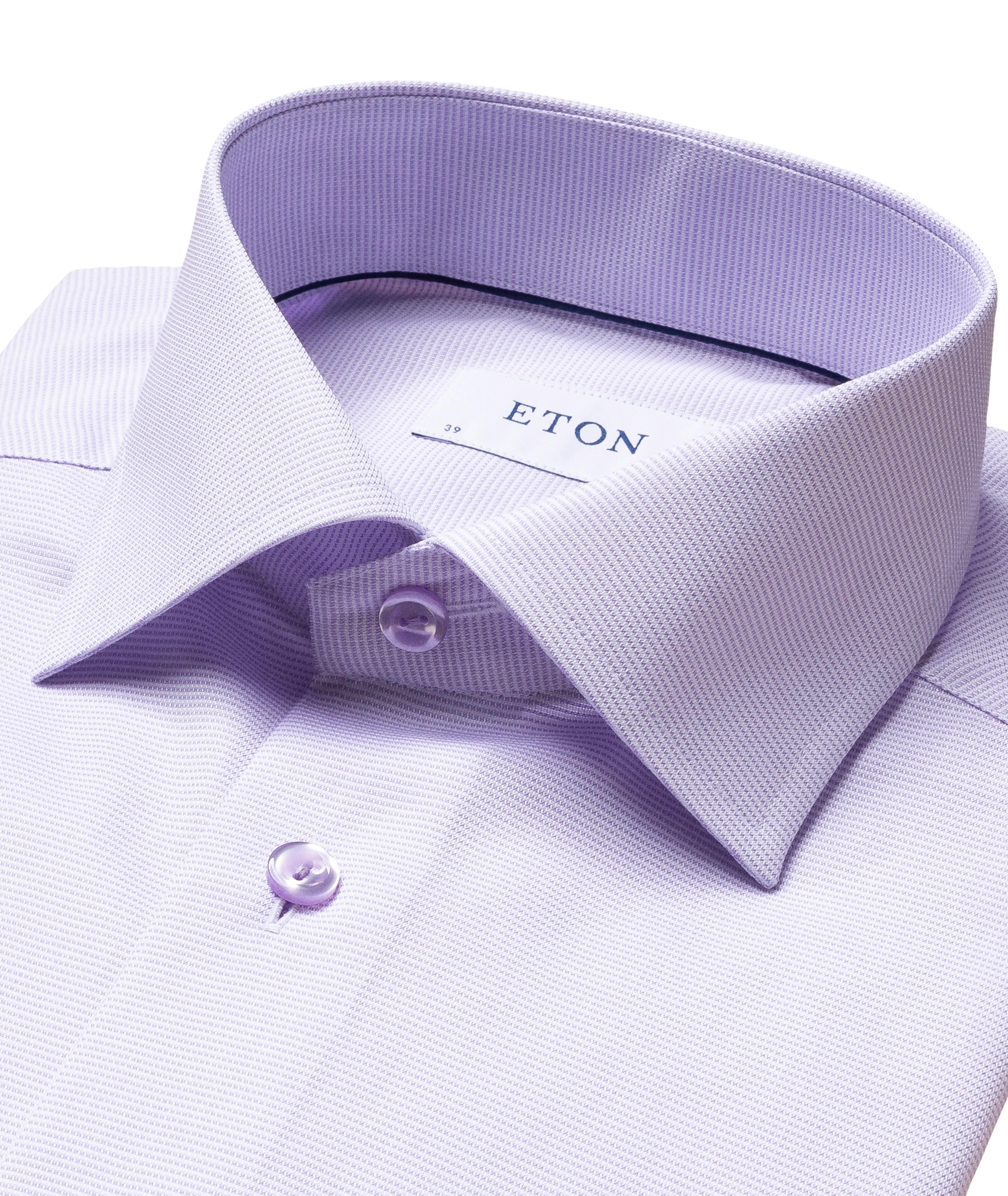Slim-Fit Textured Cotton Shirt image 4