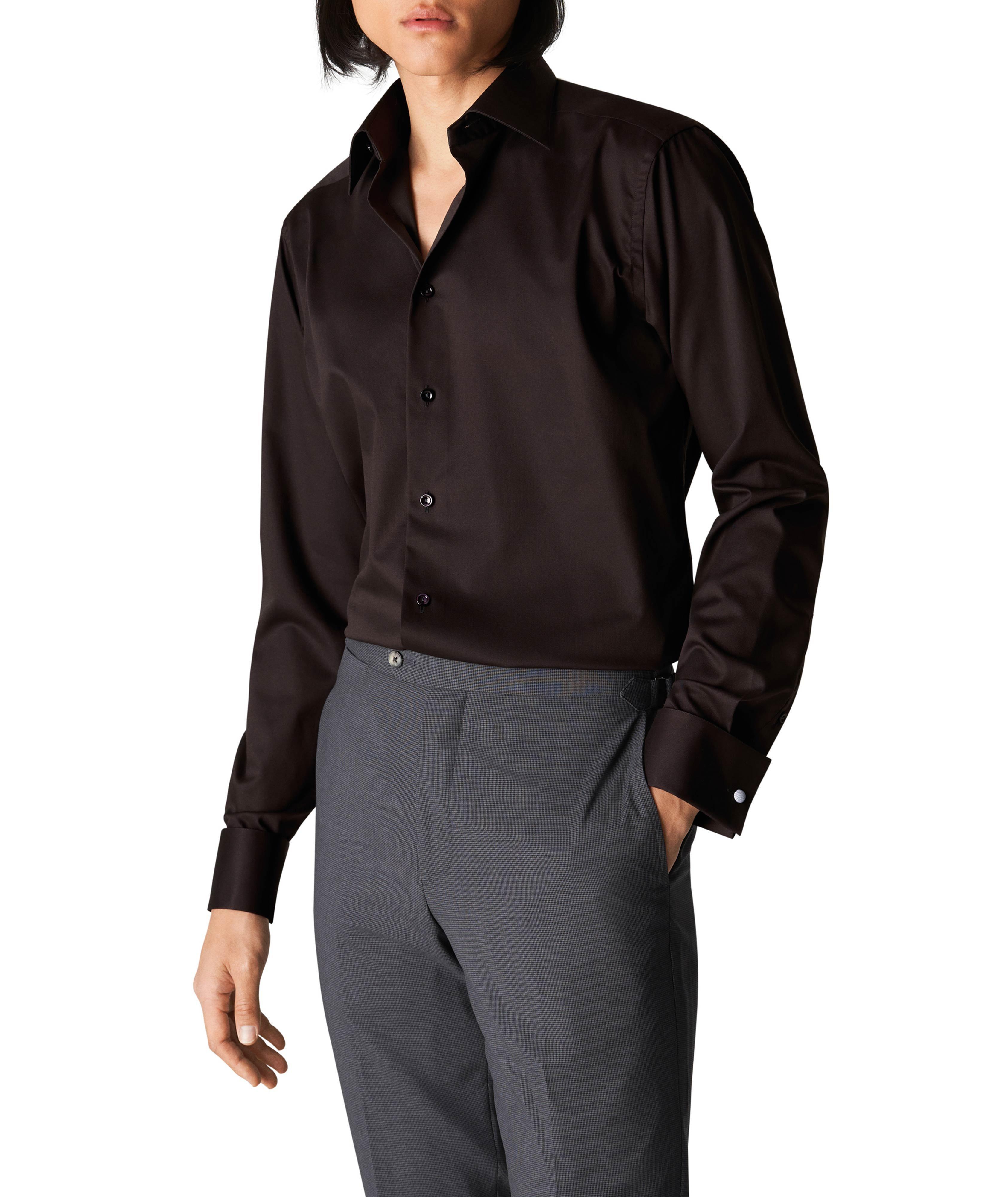 Slim-Fit Fine Twill-Stretch Formal Shirt image 1