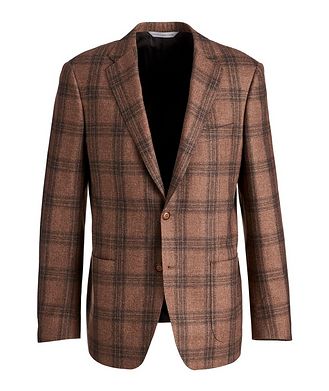 Samuelsohn Cosmo Plaid Wool-Cotton-Silk Sport Jacket