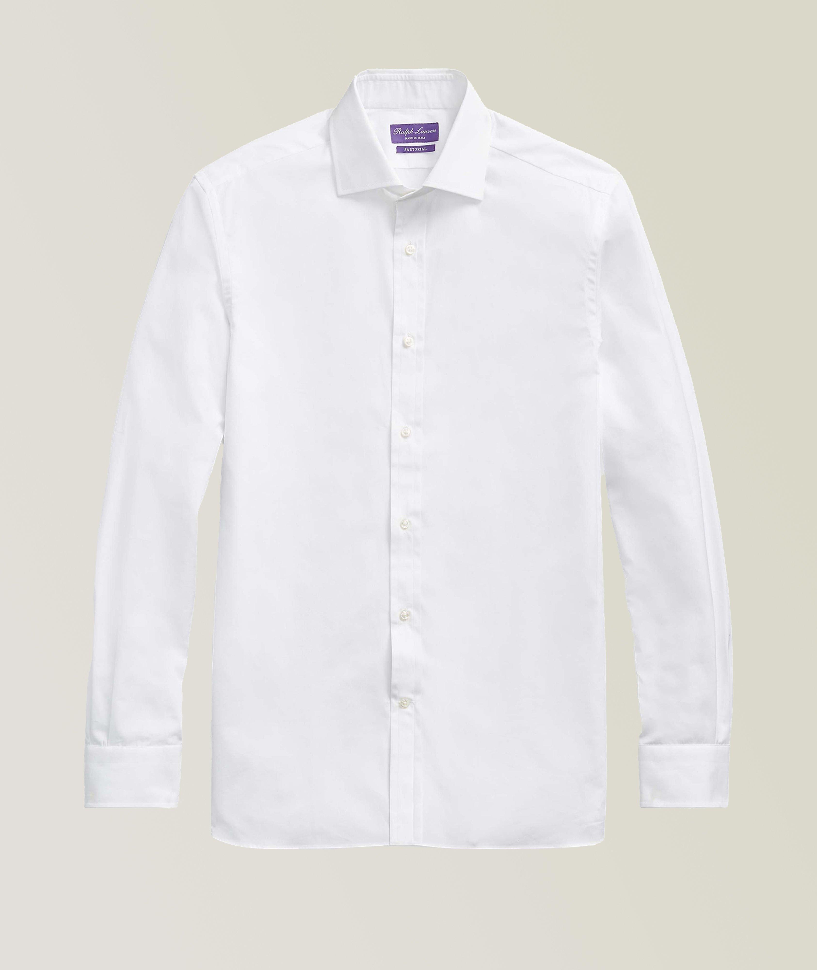 Chemise habillée en coton de coupe contemporaine image 0