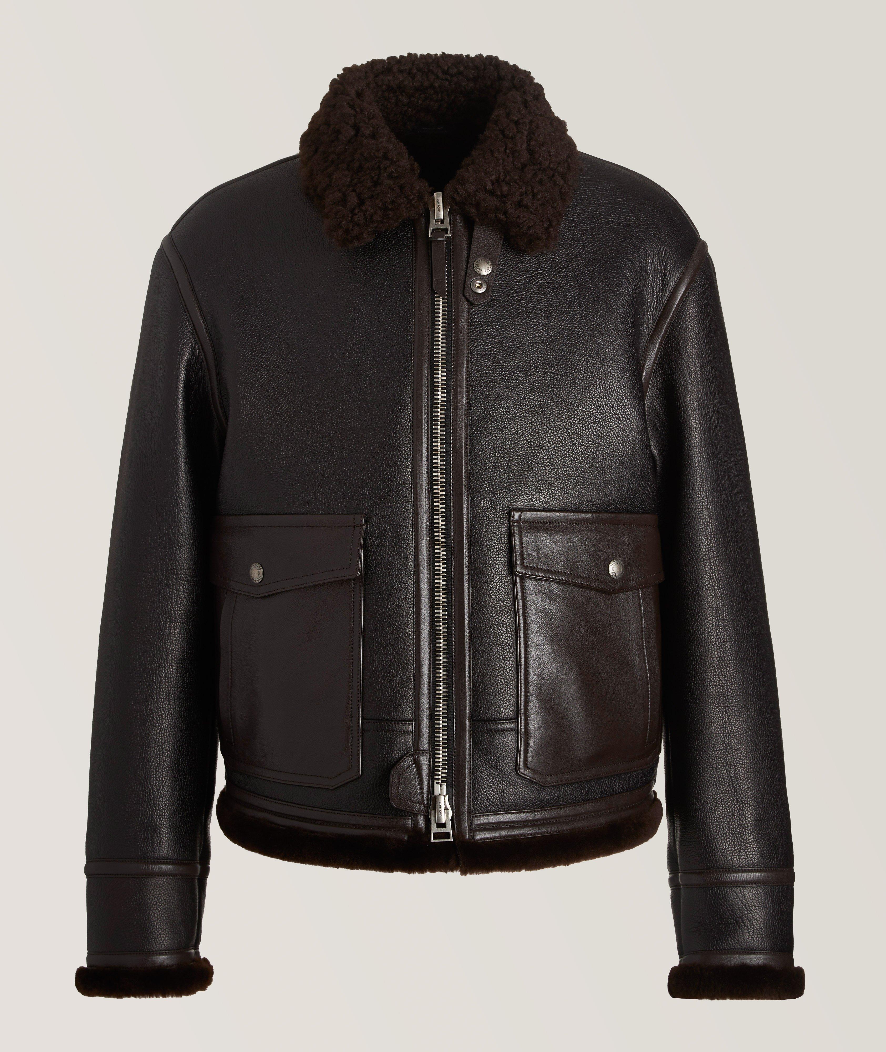 Sheepskin hot sale collar jacket