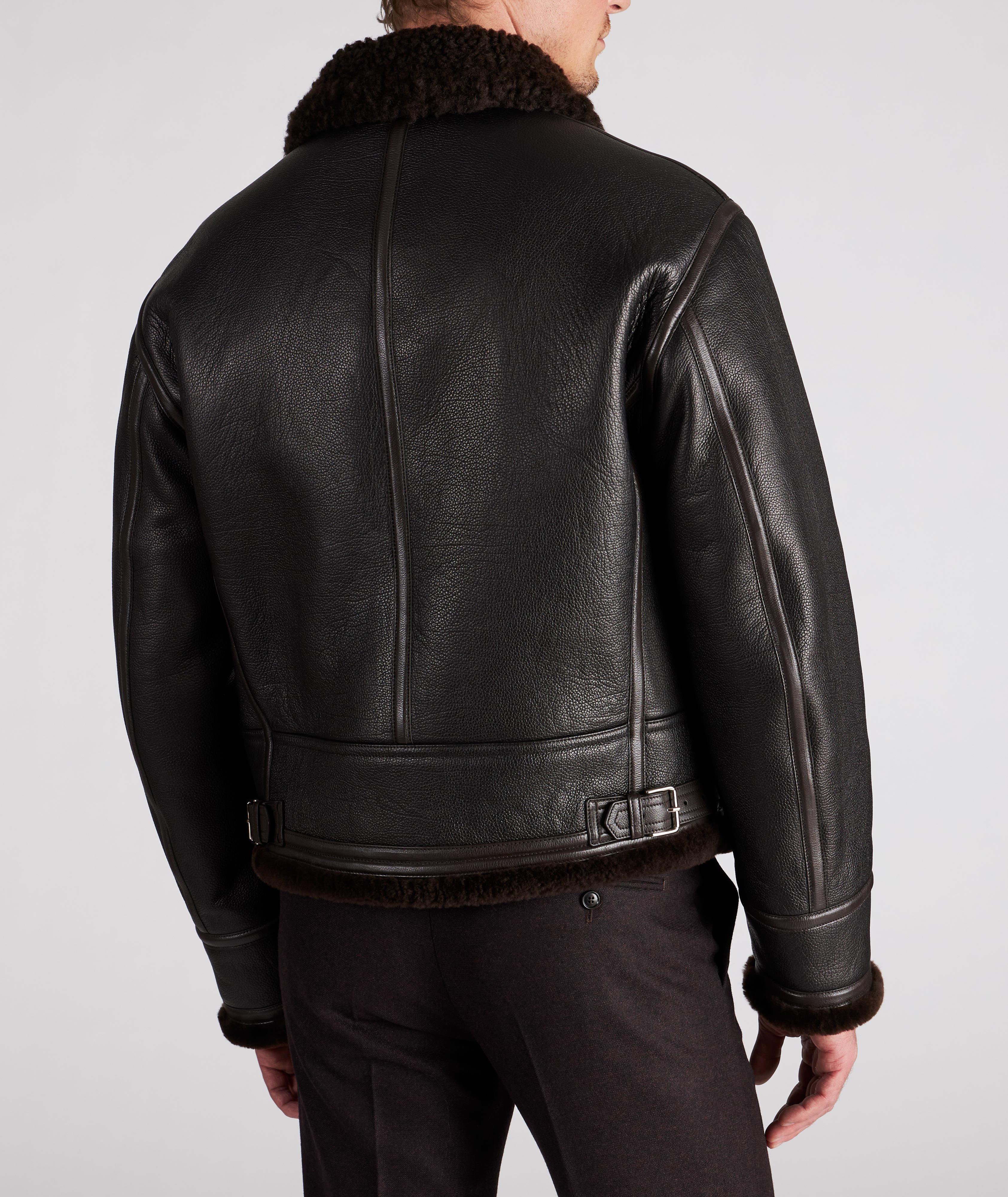 Lambskin Shearling Bomber Jacket image 2