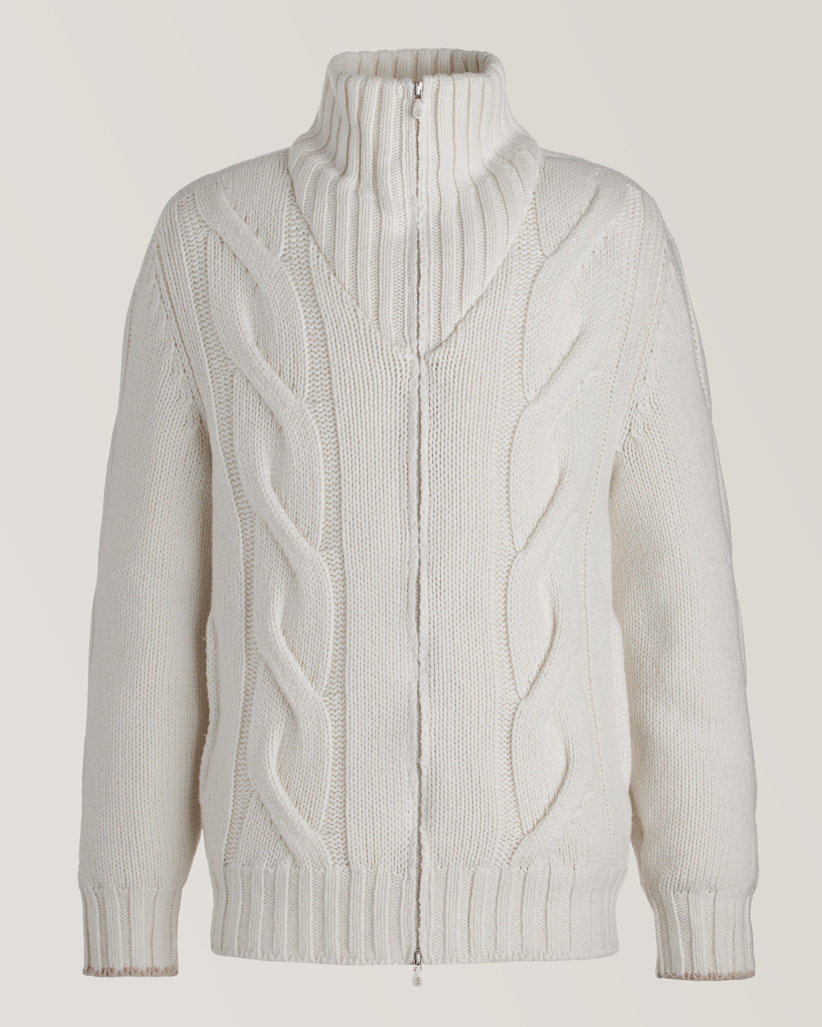 Cashmere Cable Knit Down Sweater image 0