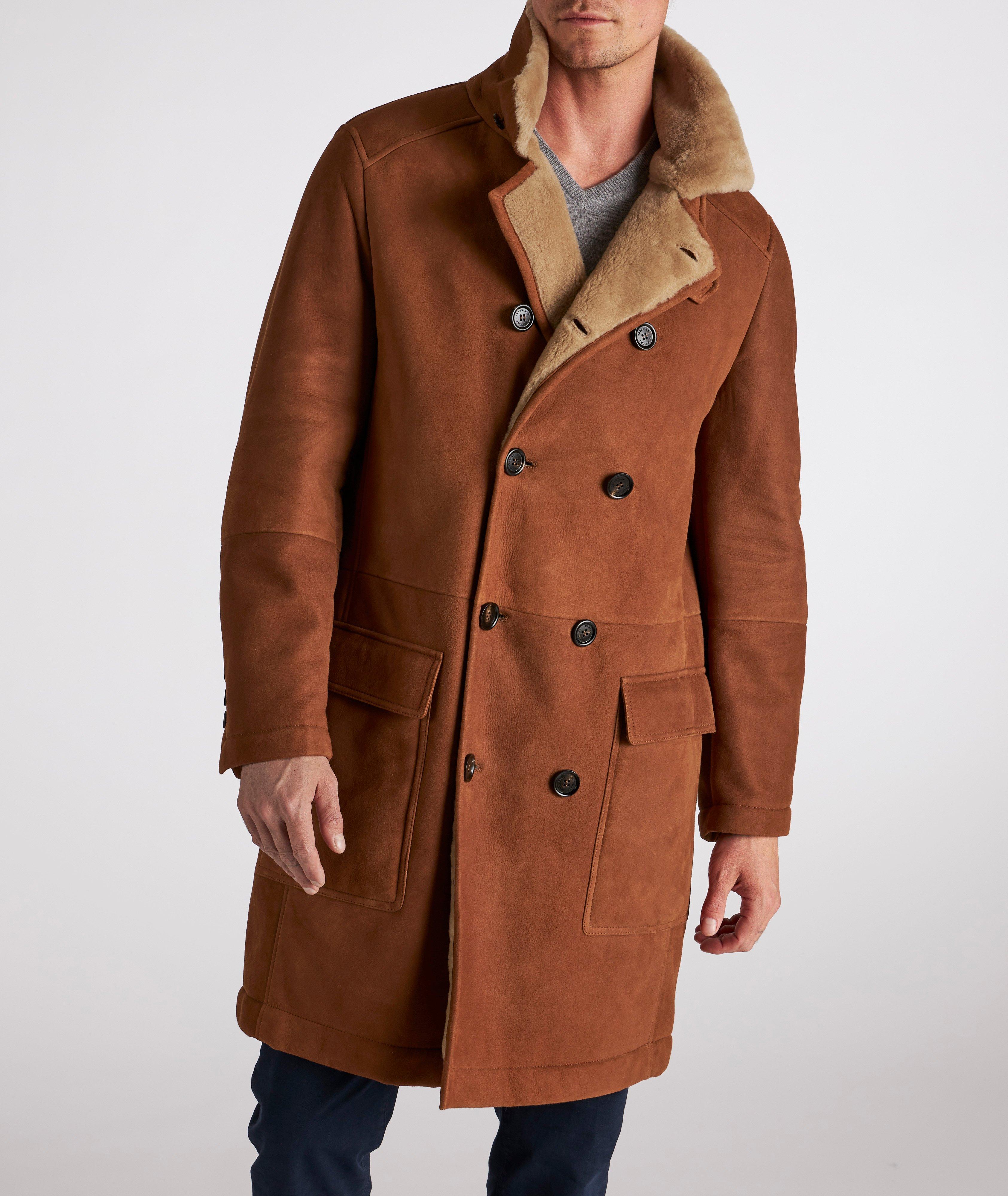 Sueded Sheepskin Shearling Long Coat image 1