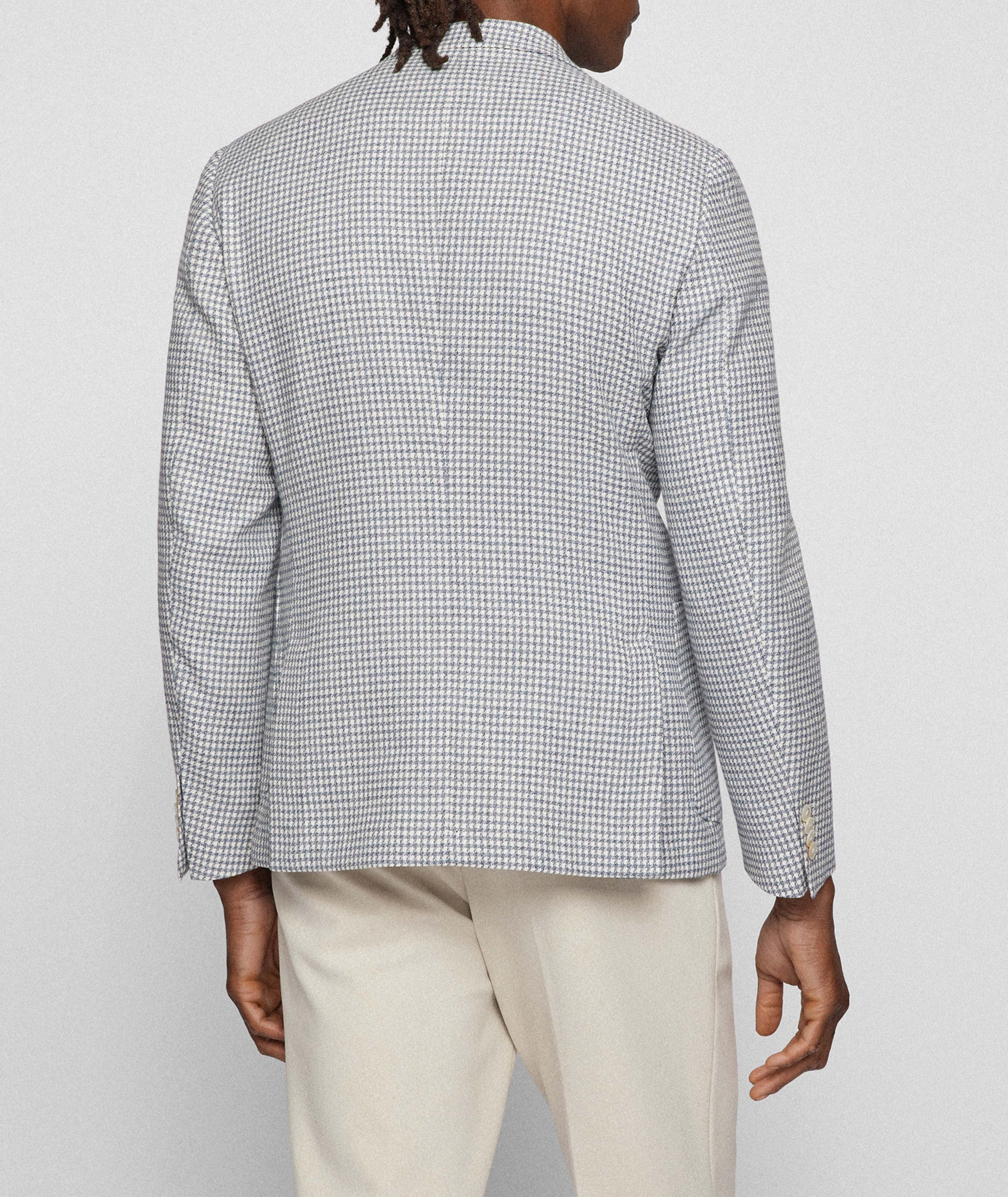Slim Fit Houndstooth Cotton Linen Sport Jacket  image 2