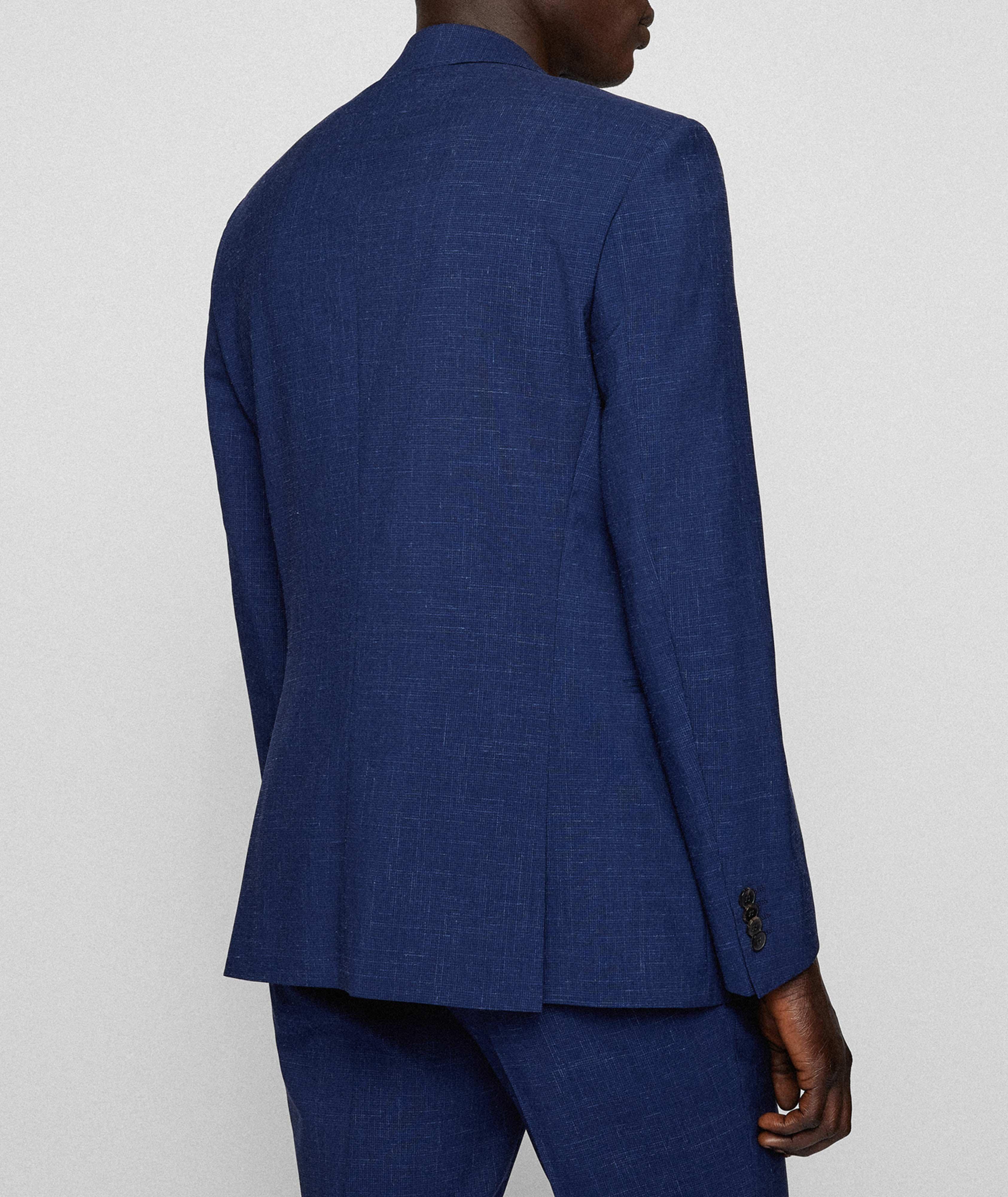 Slim Fit Mélange Wool Linen Suits  image 2