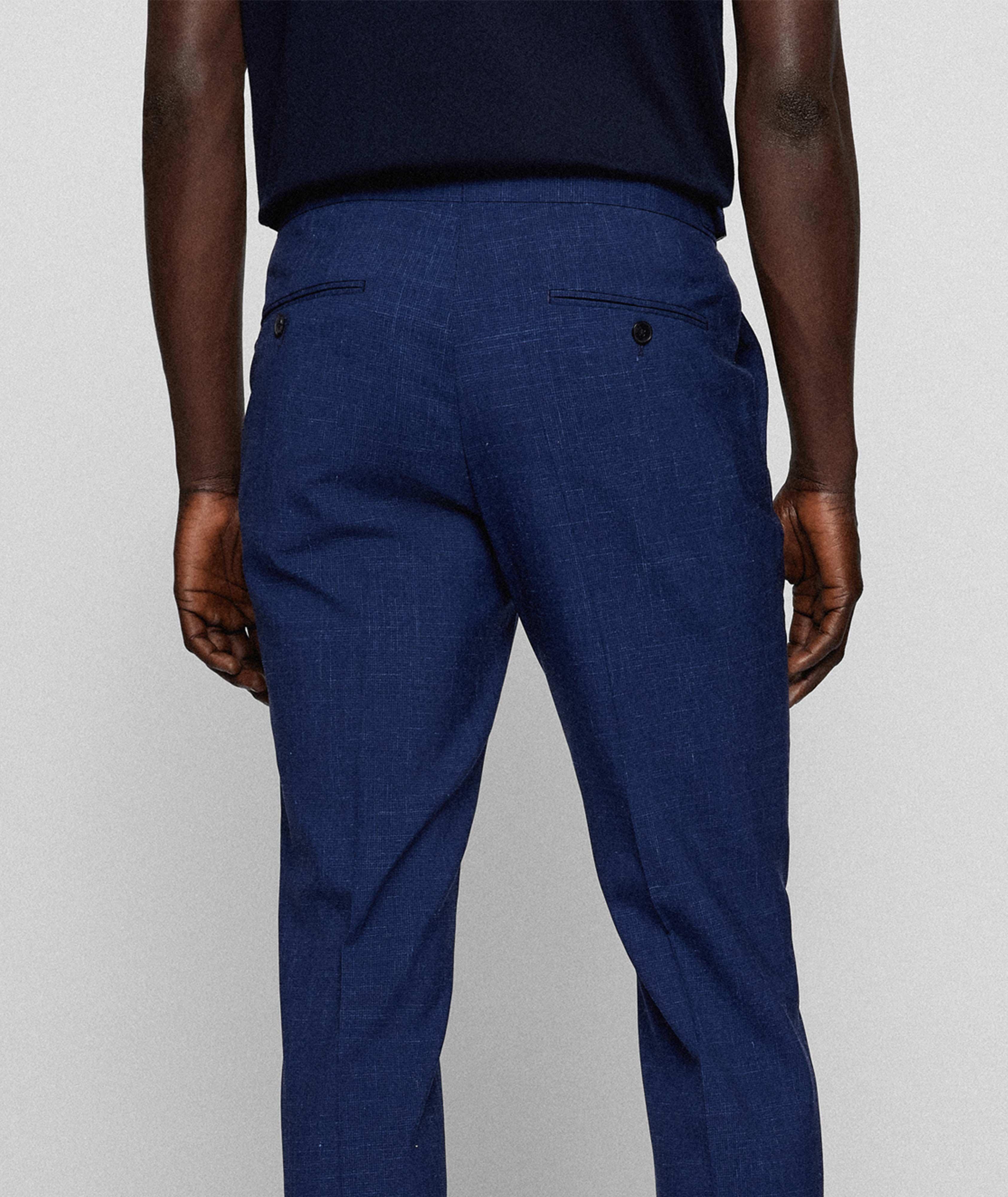 Slim Fit Mélange Wool Linen Suits  image 4