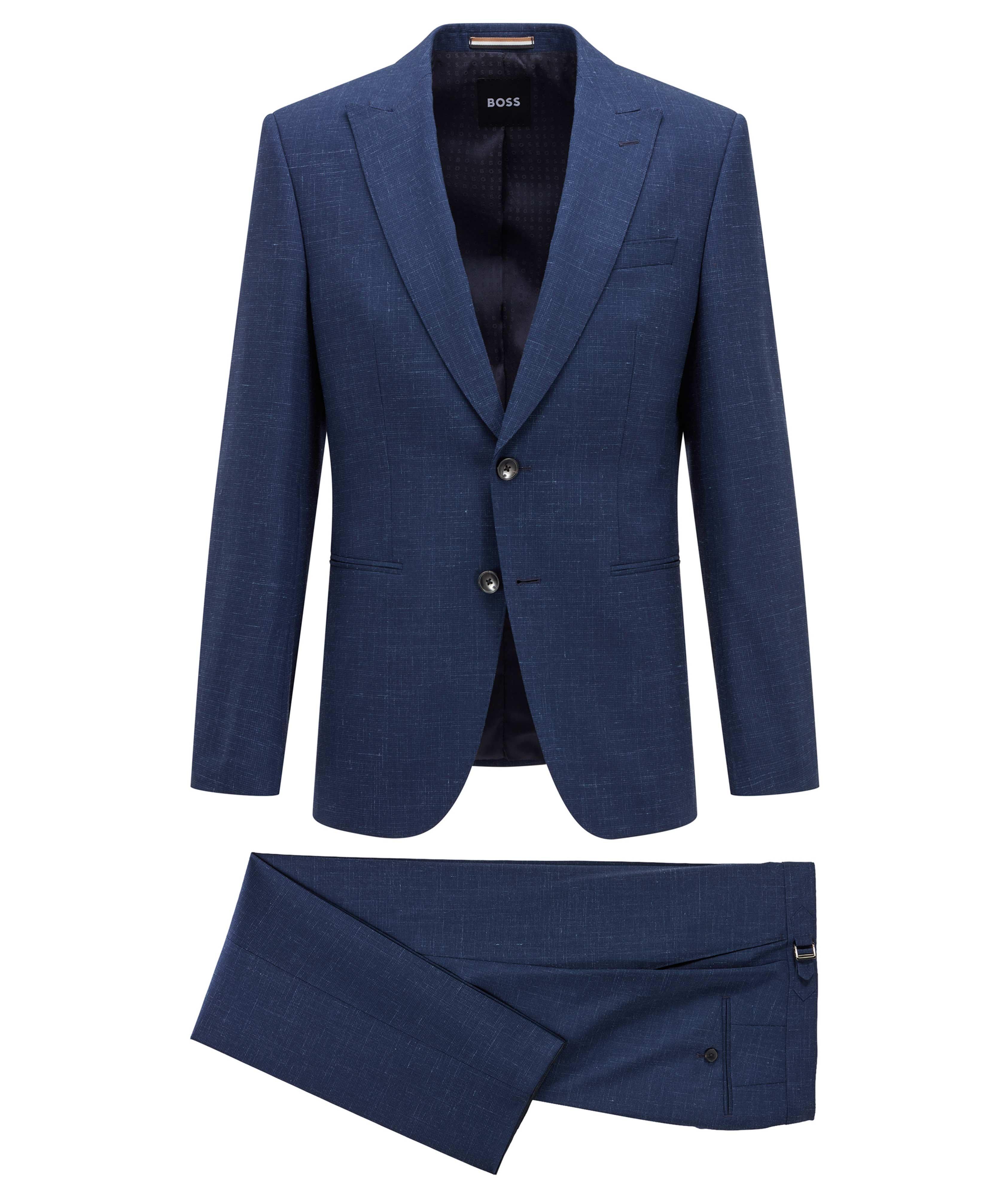 Slim Fit Mélange Wool Linen Suits  image 0