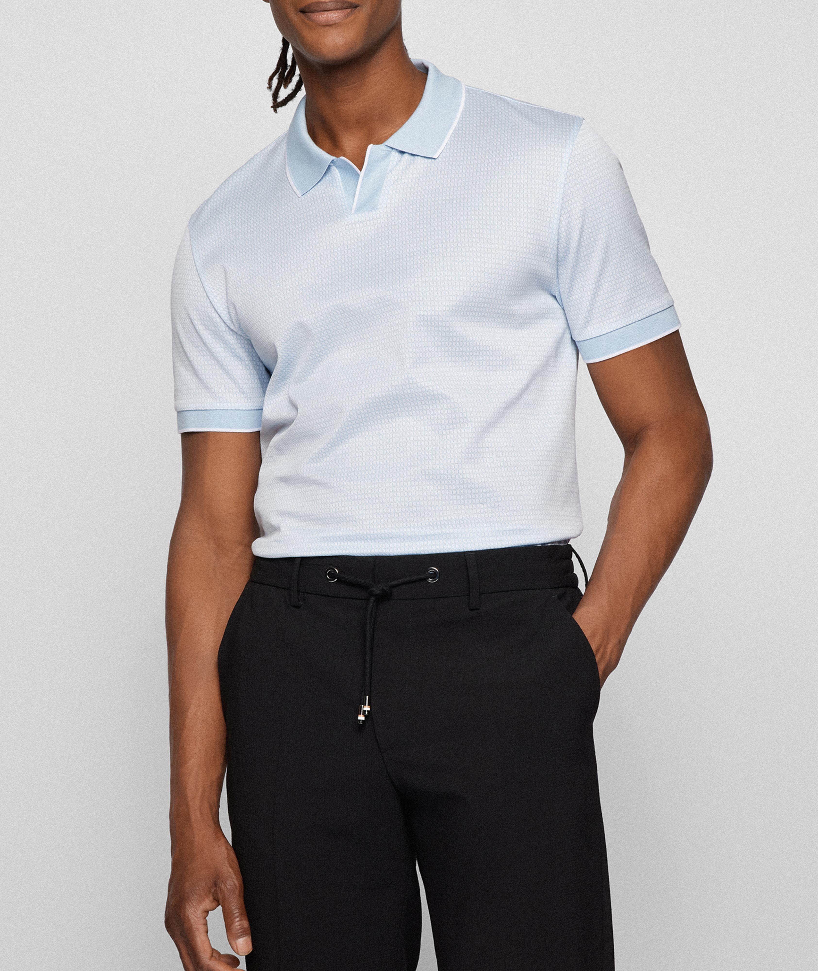 Johnny Collar Jacquard Cotton Polo image 1