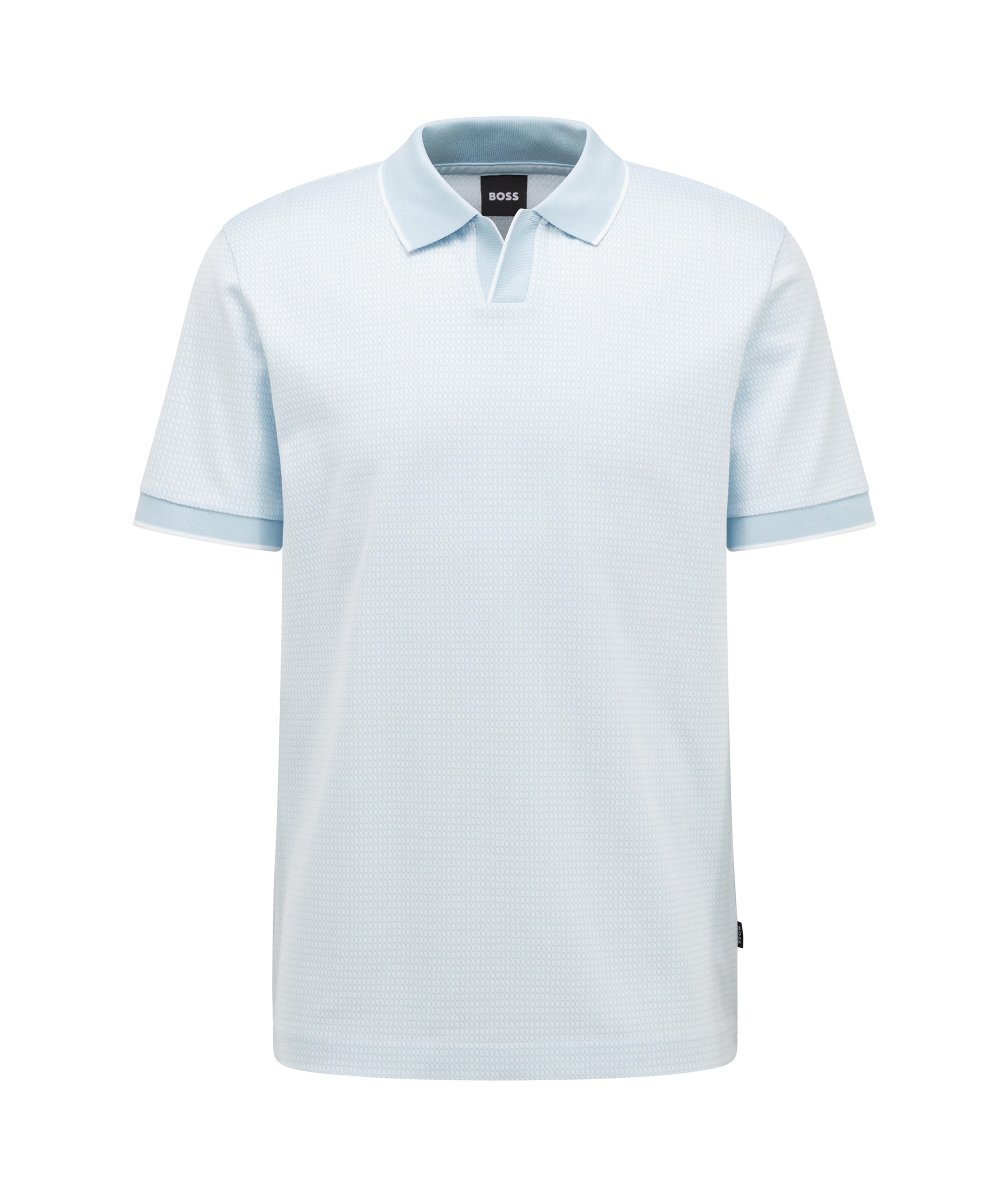 Johnny Collar Jacquard Cotton Polo image 0