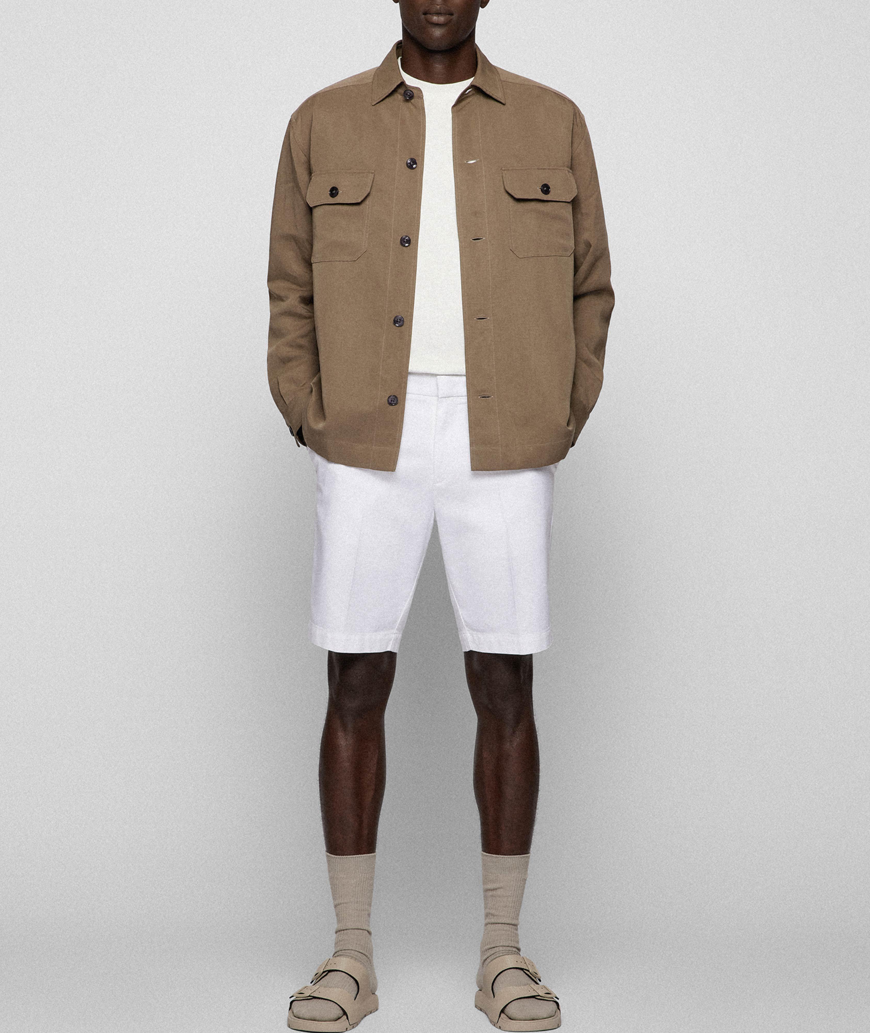 Slim Fit Stretchy Cotton Shorts  image 4