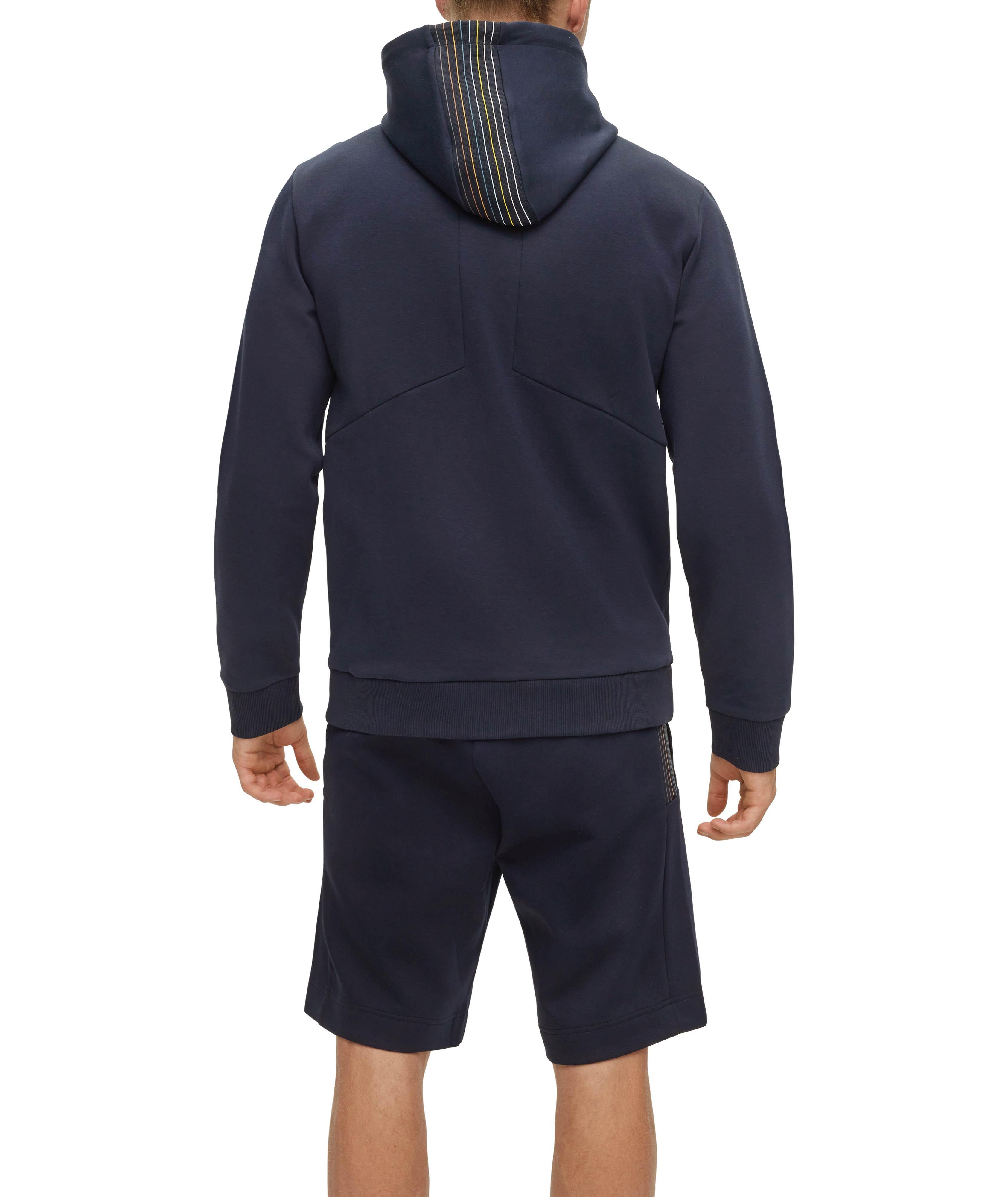 Multi Coloured Logo Embossed Cotton-Terry Full-Zip Hoodie image 2