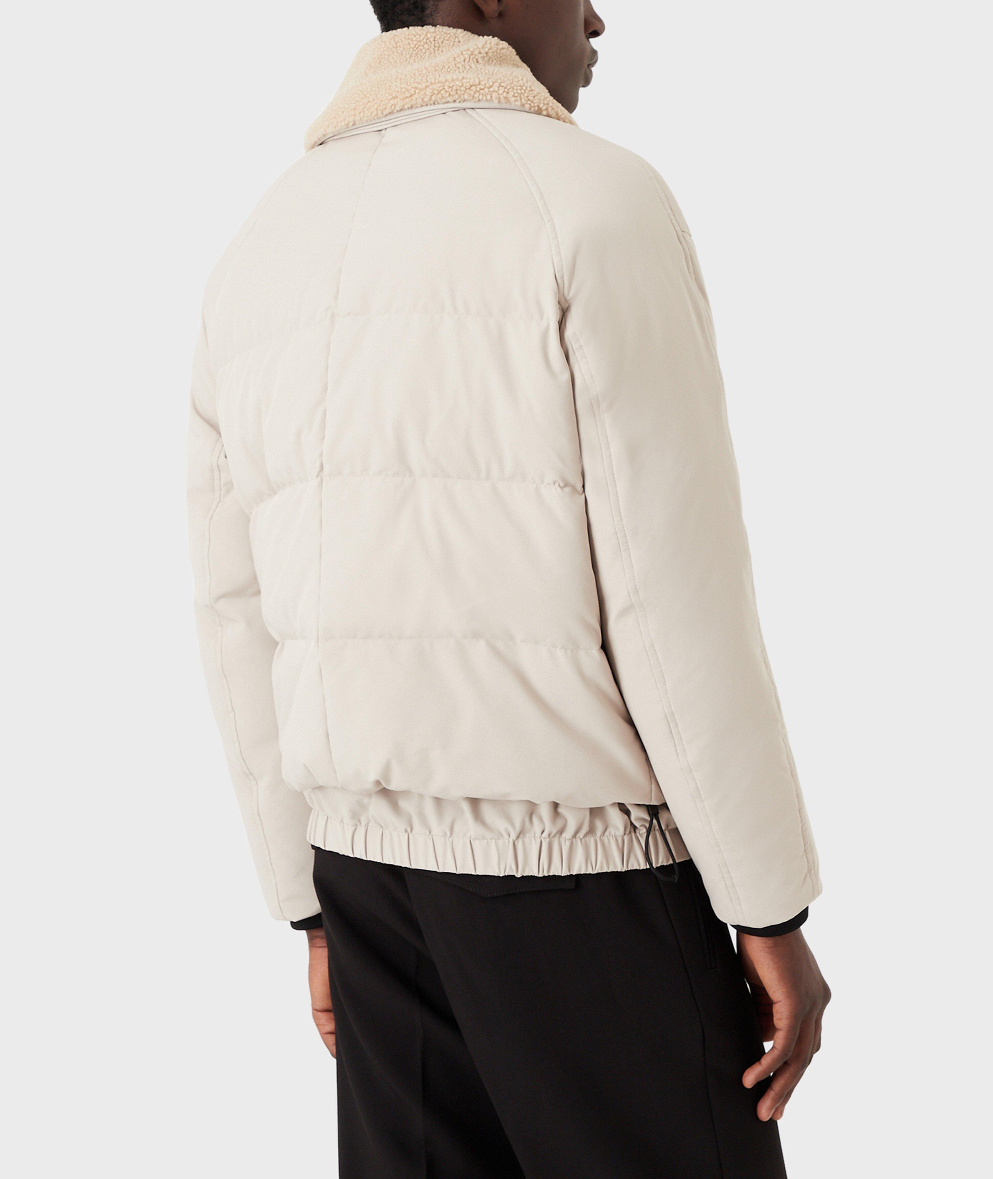 Faux Shearling Collared Puffer Jacket image 2