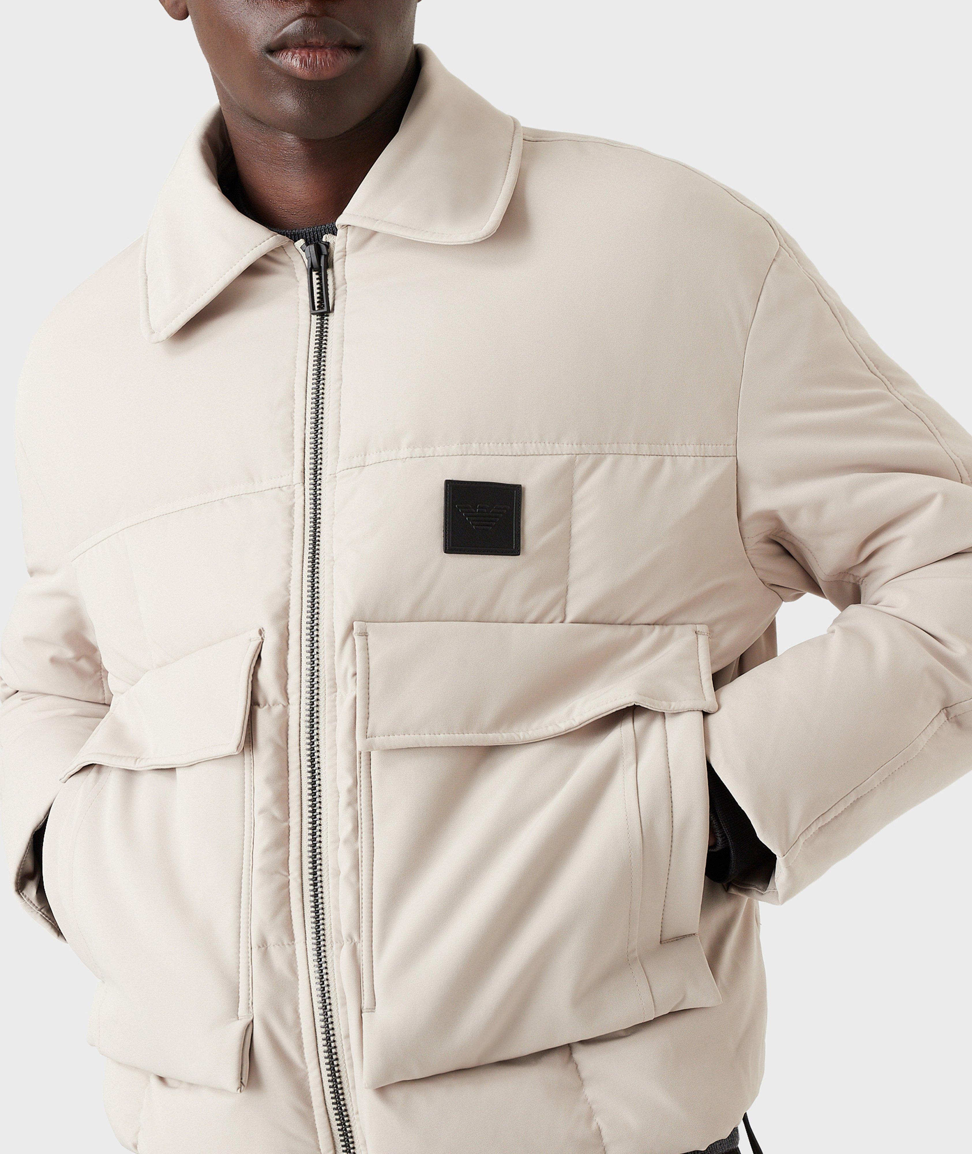 Faux Shearling Collared Puffer Jacket image 3