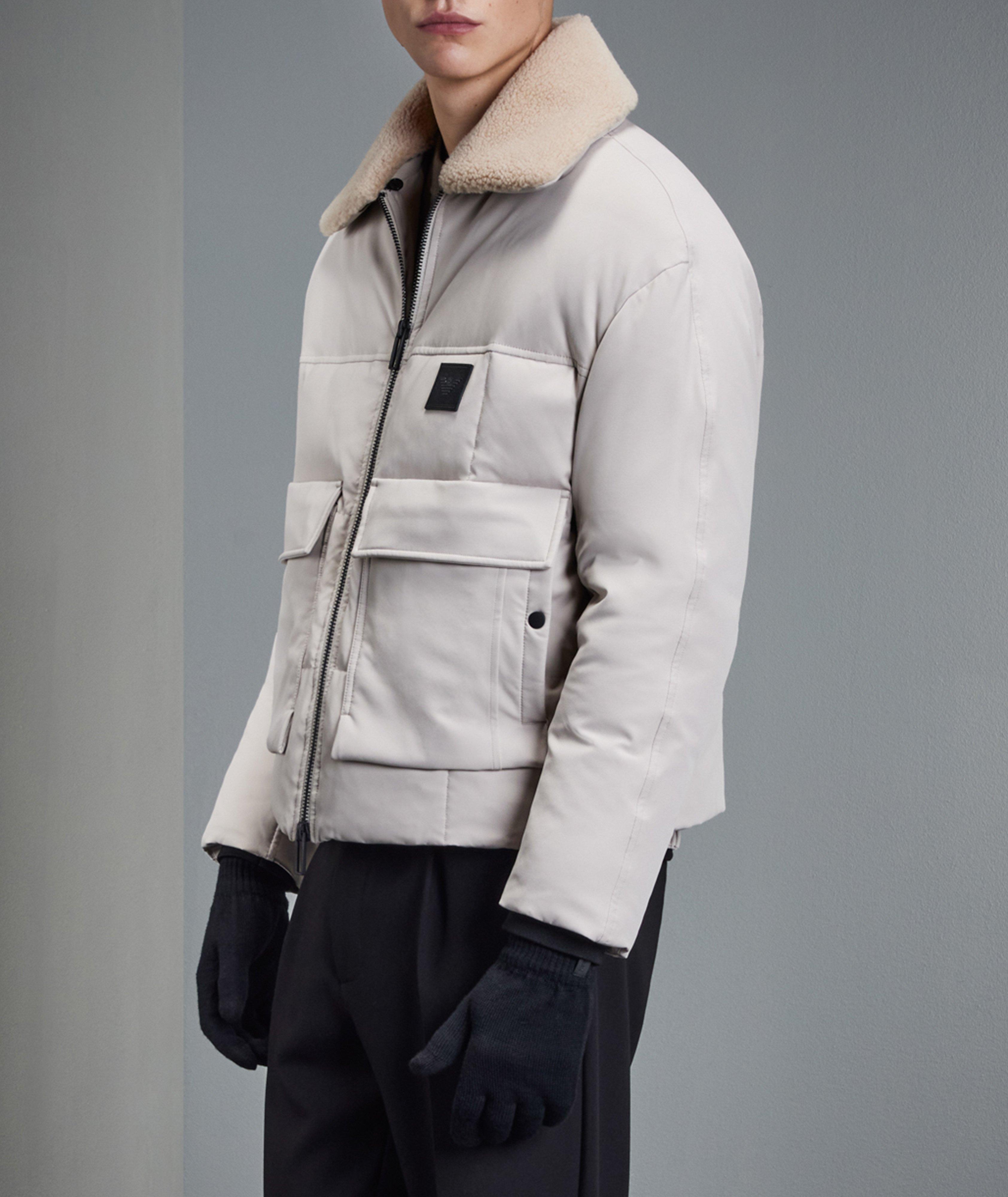 Faux Shearling Collared Puffer Jacket image 5