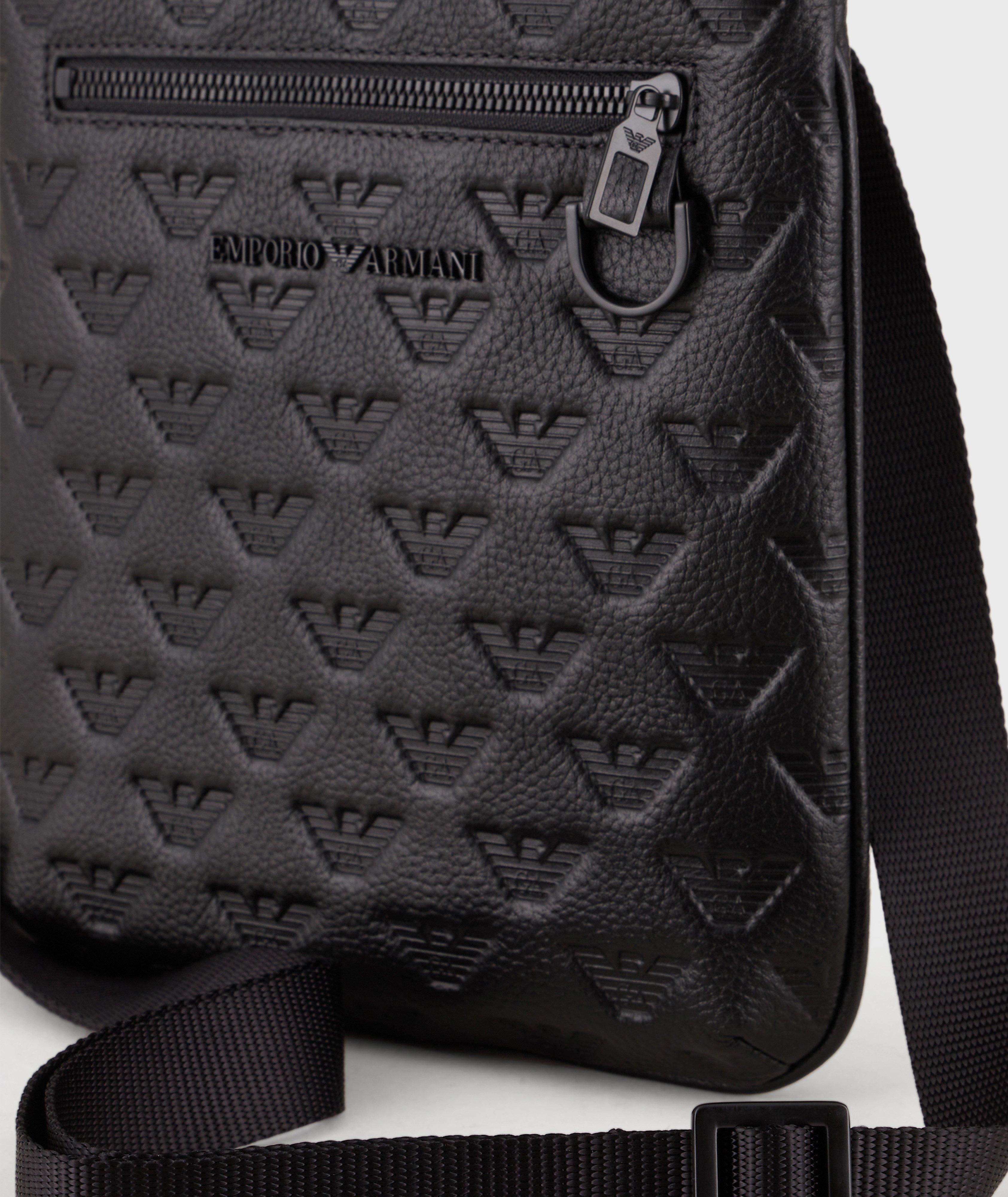 Leather Logoed Crossbody Messenger Bag  image 2