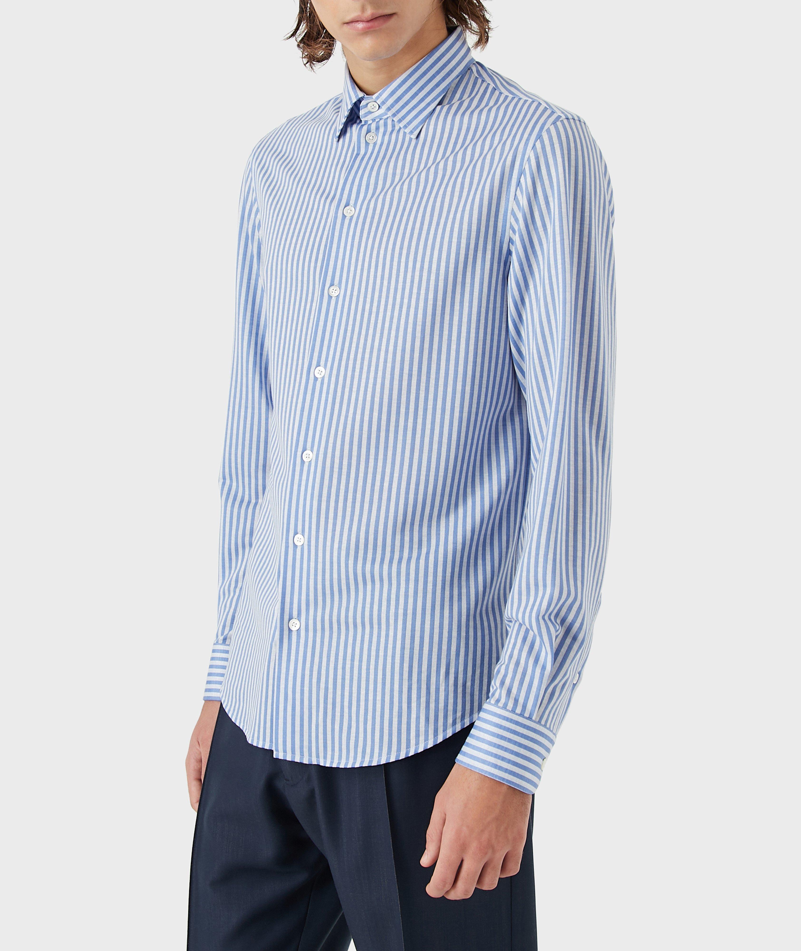 Chemise en laine vierge et en lyocell à rayures image 1