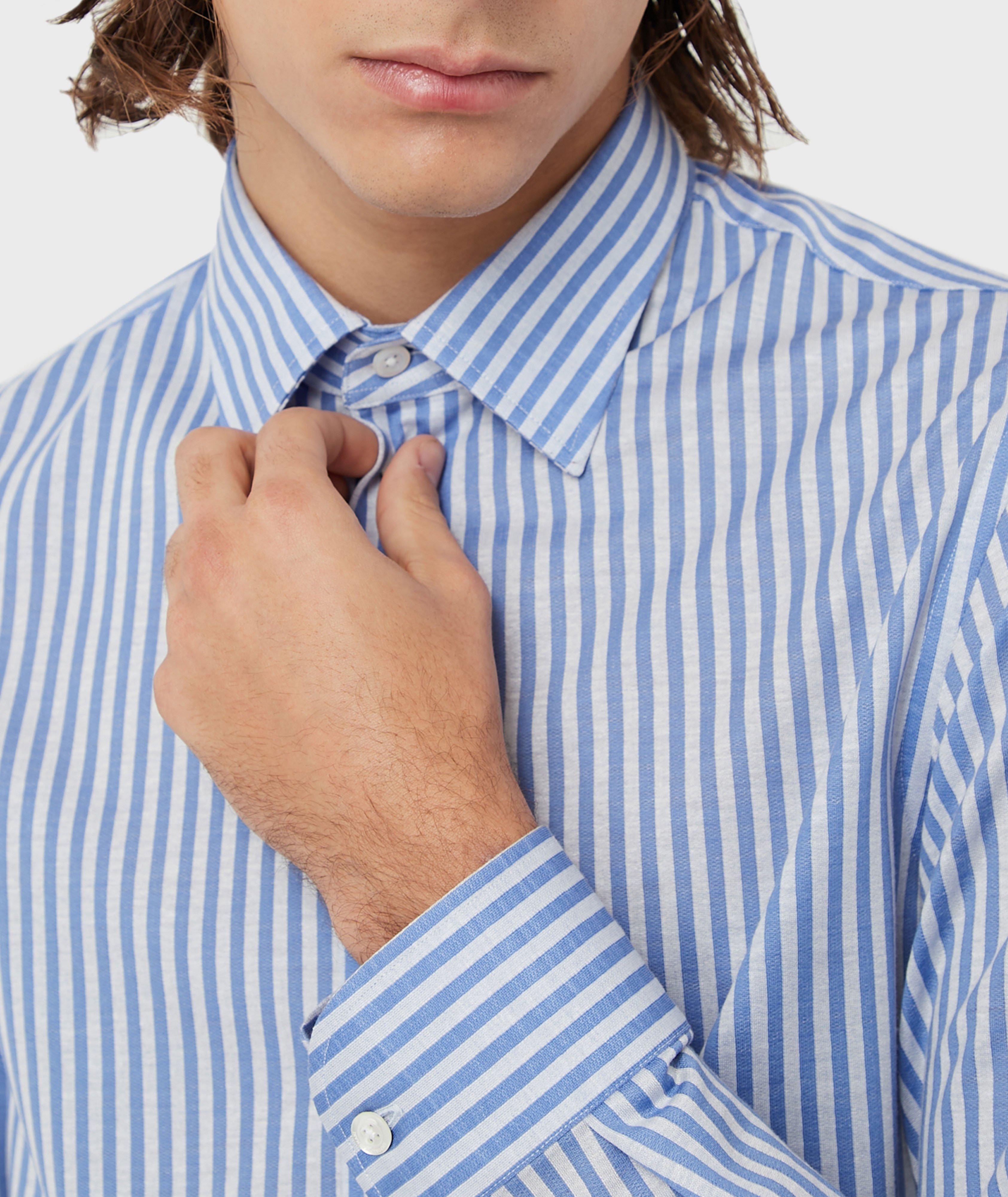 Chemise en laine vierge et en lyocell à rayures image 3