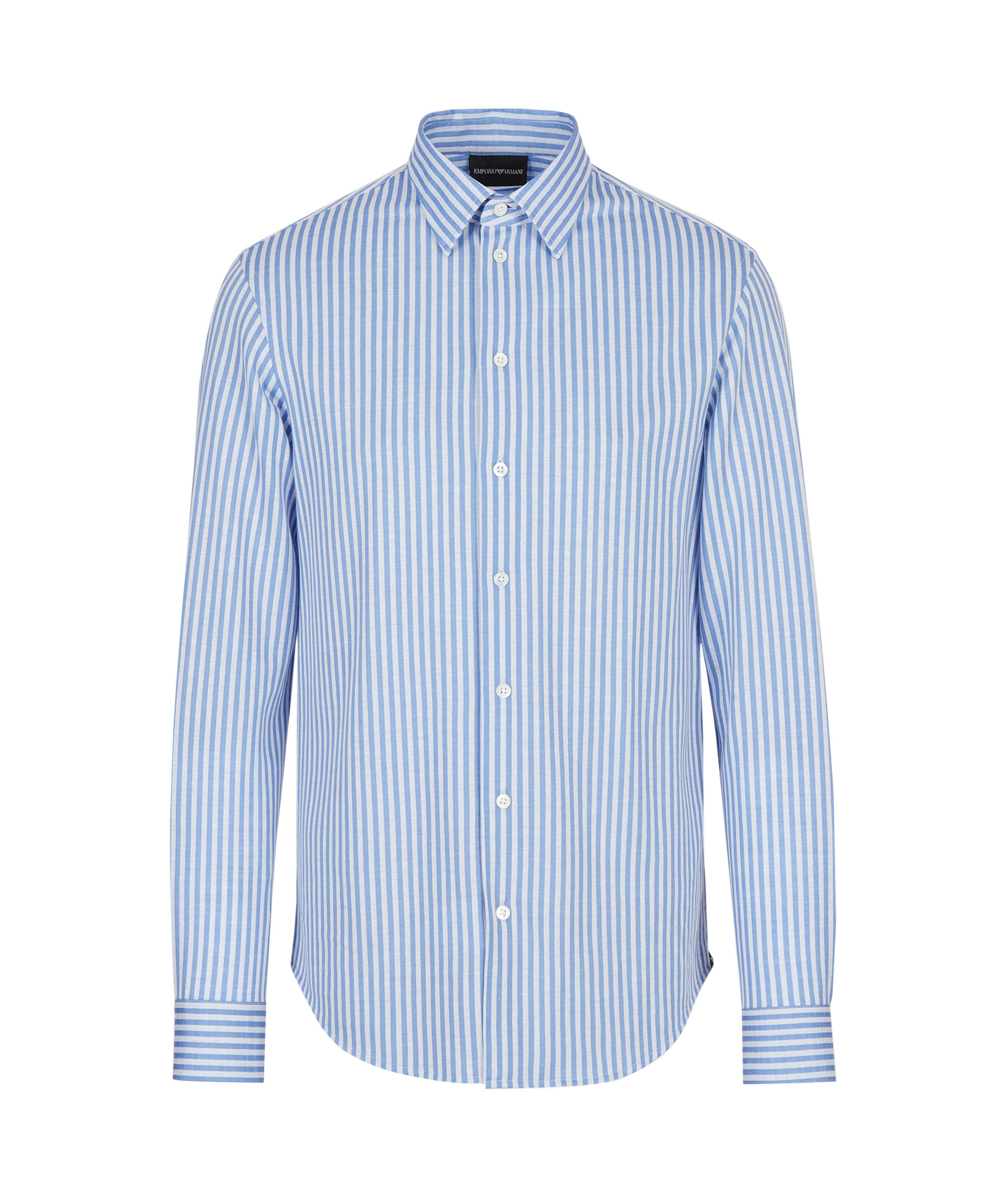 Chemise en laine vierge et en lyocell à rayures image 0