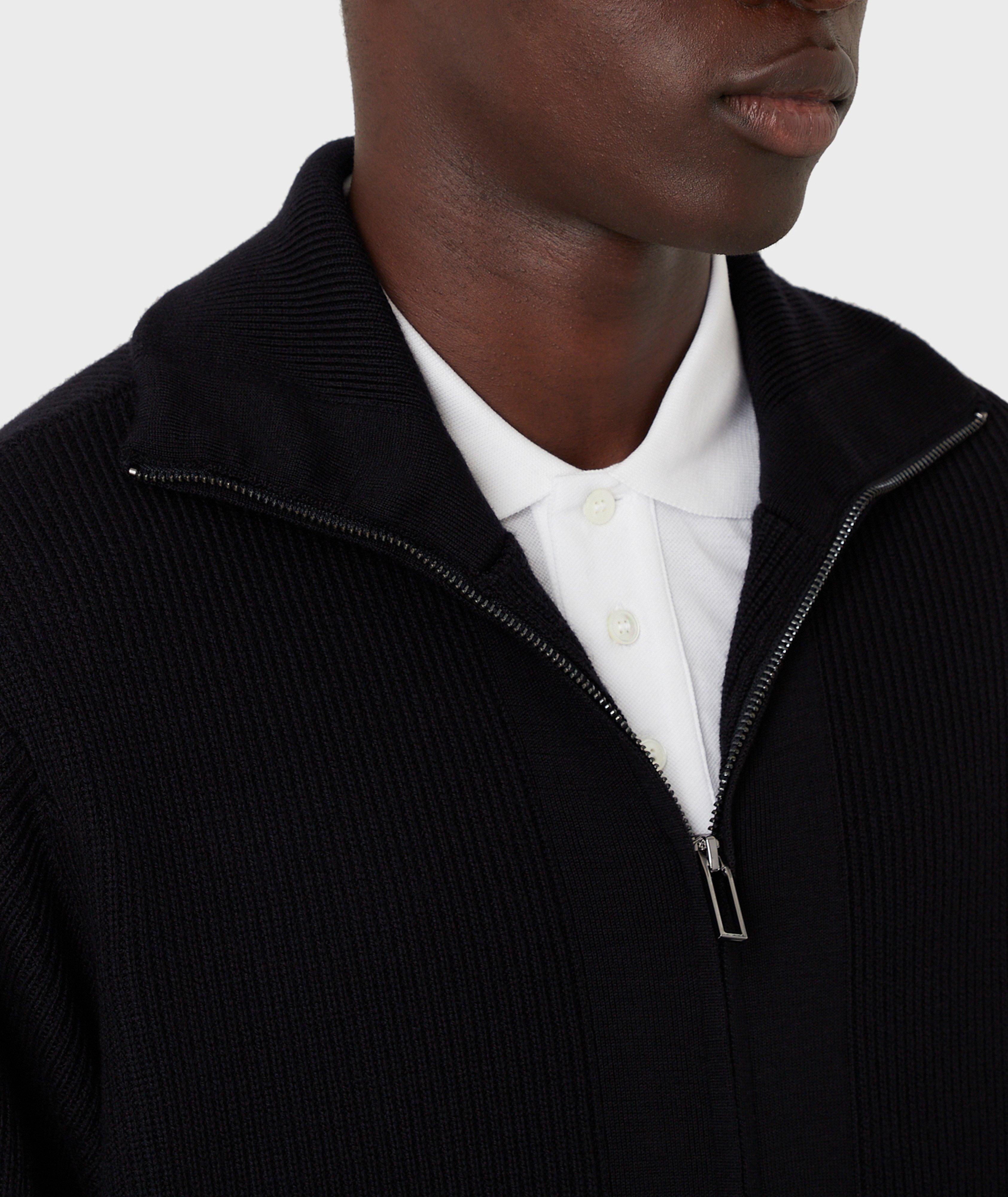 Virgin Wool Zip-Up Sweater image 3