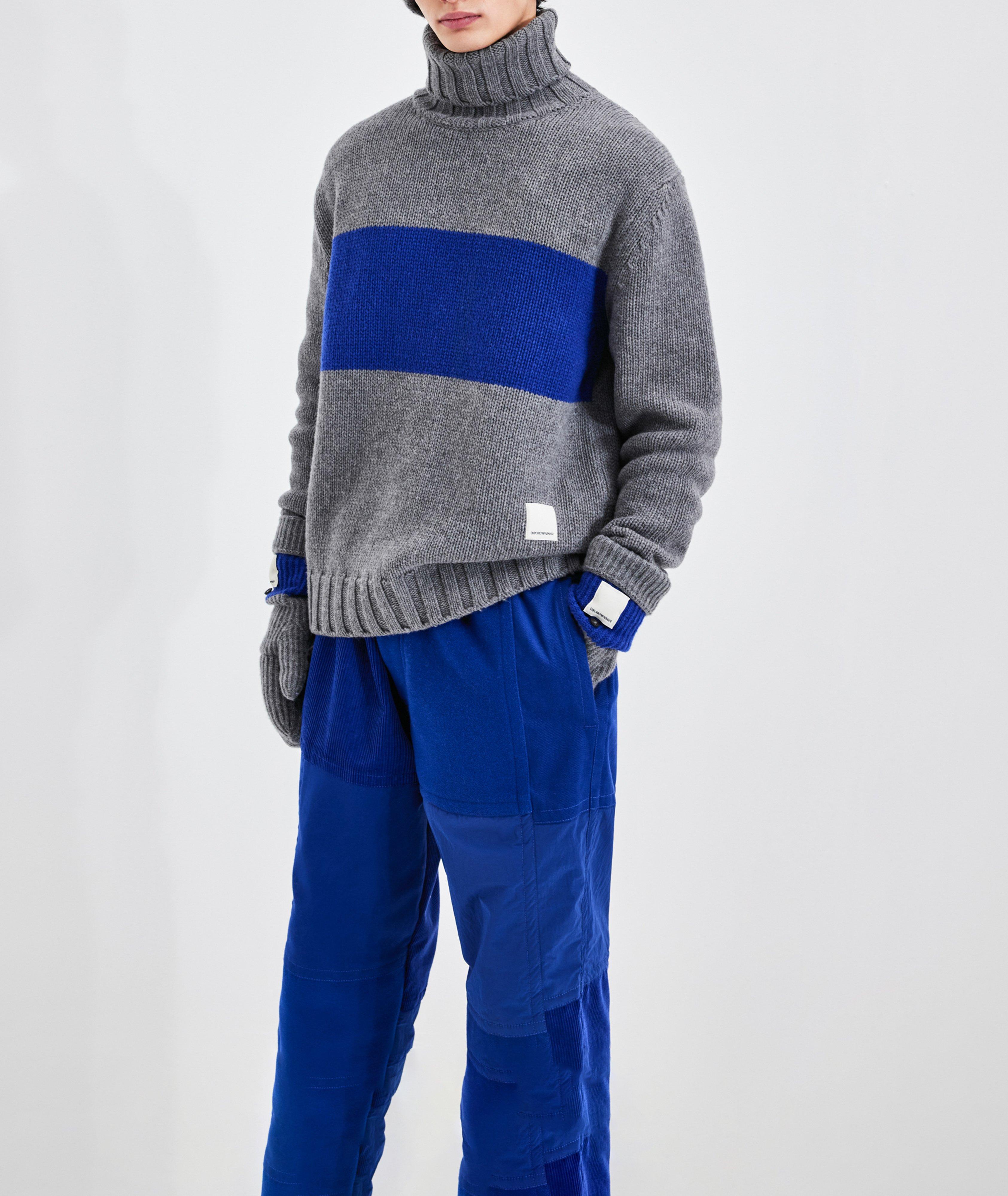 EArctic Sustainable Collection Striped Wool-Blend Knit Turtleneck image 1