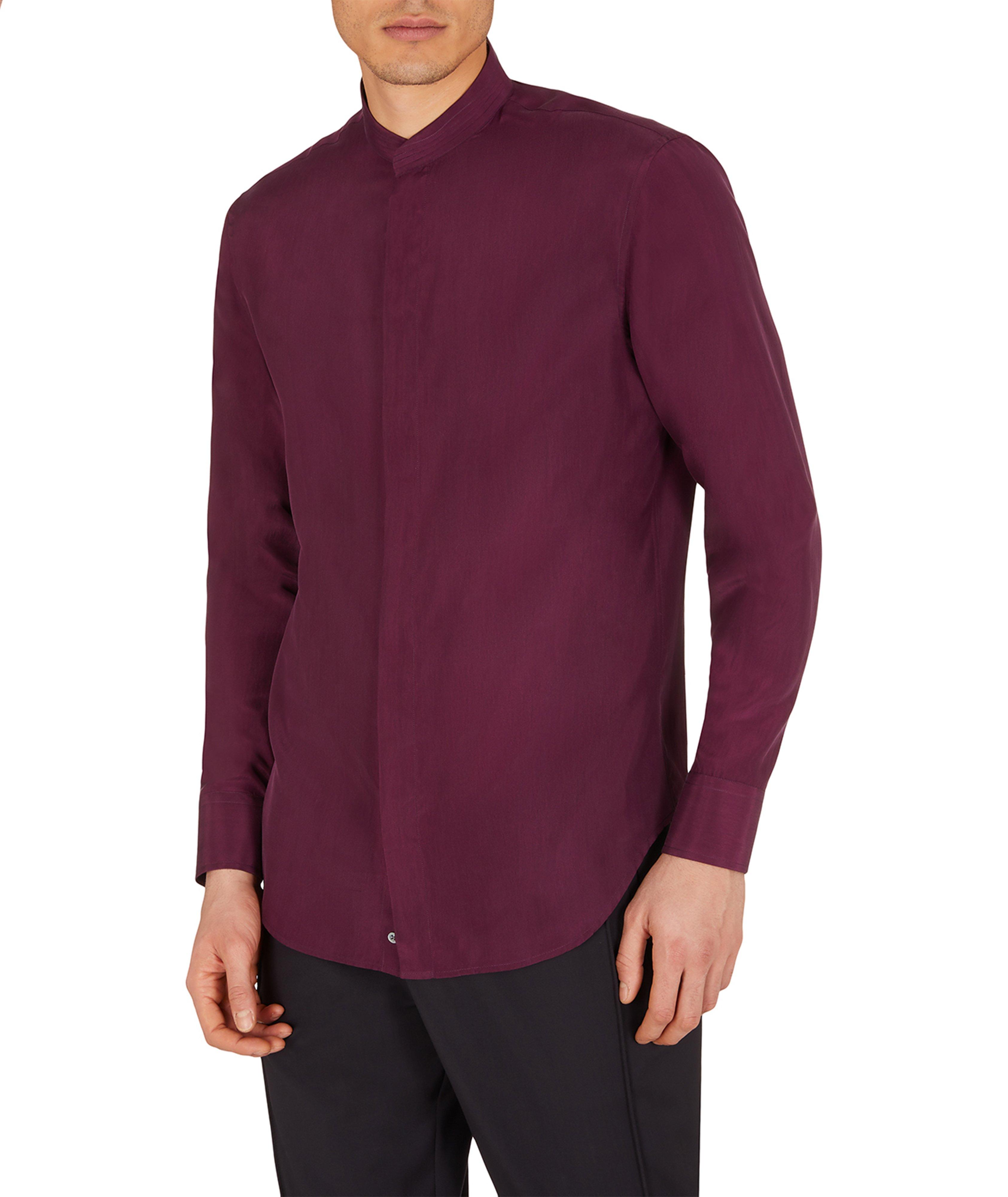 Chemise en soie à col mao image 3