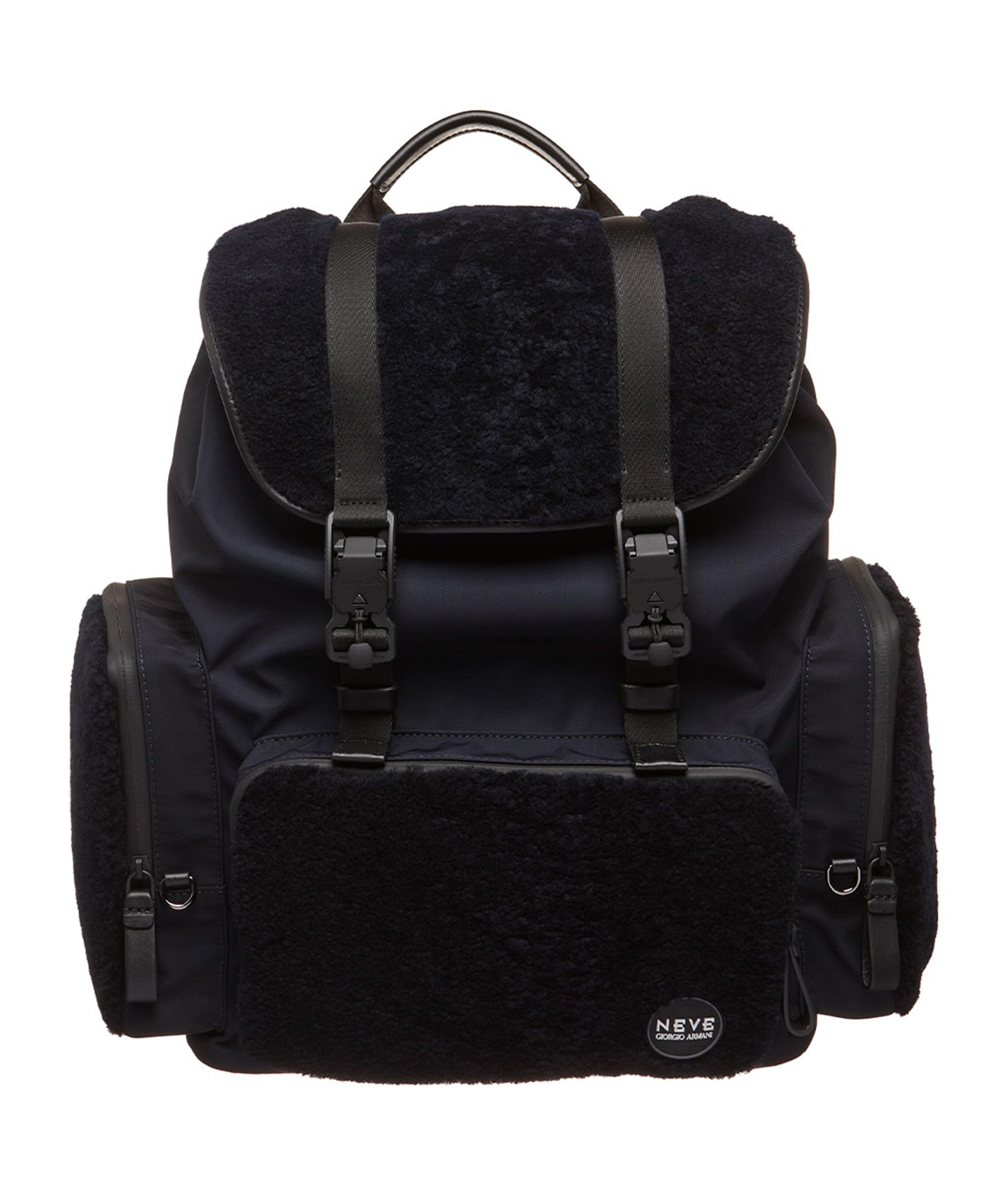Neve Technical Nylon and Shearling Backpack image 0