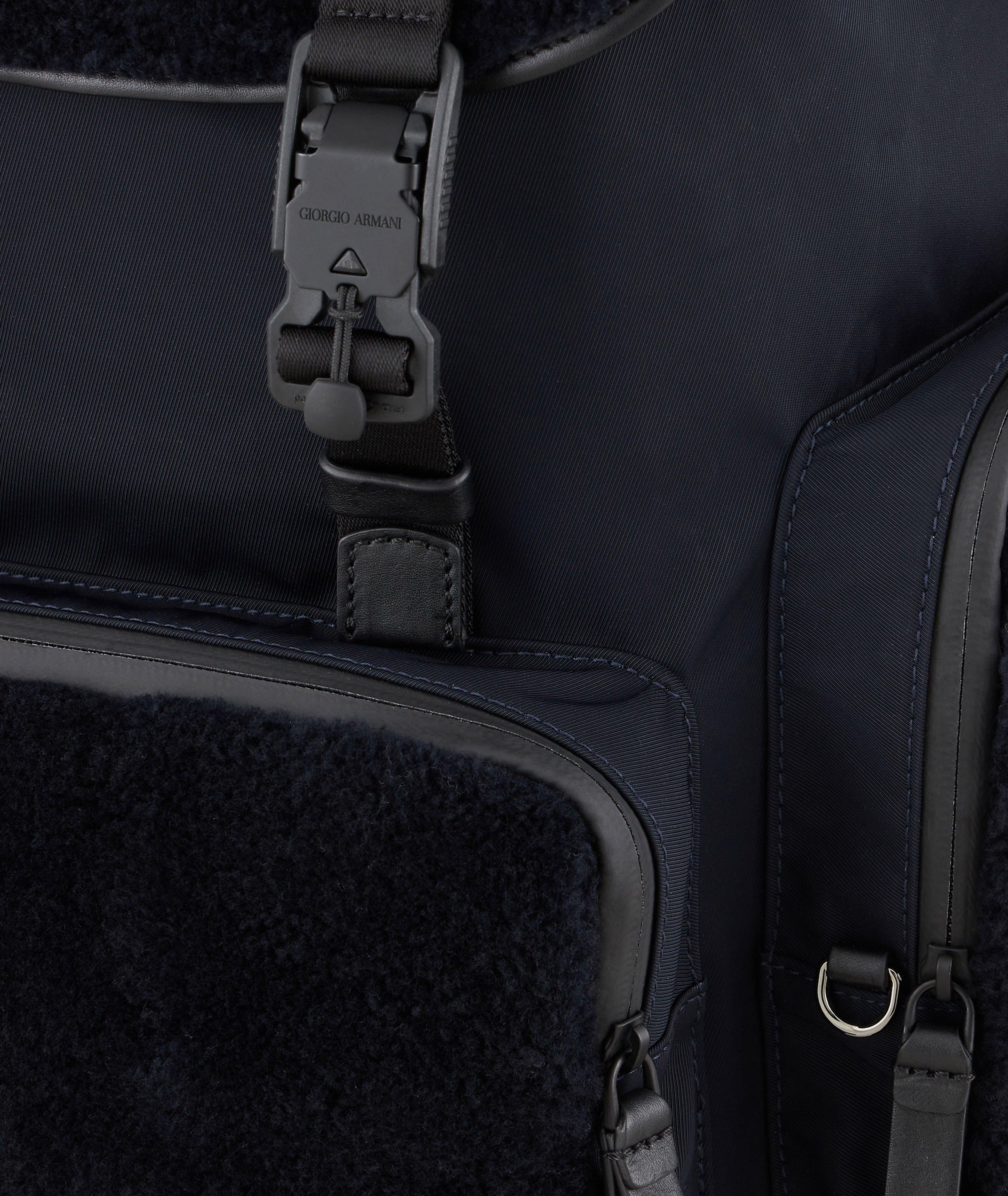 Neve Technical Nylon and Shearling Backpack image 3