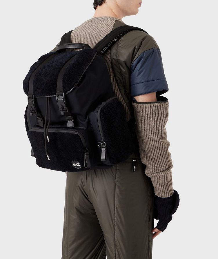 Neve Technical Nylon and Shearling Backpack image 5