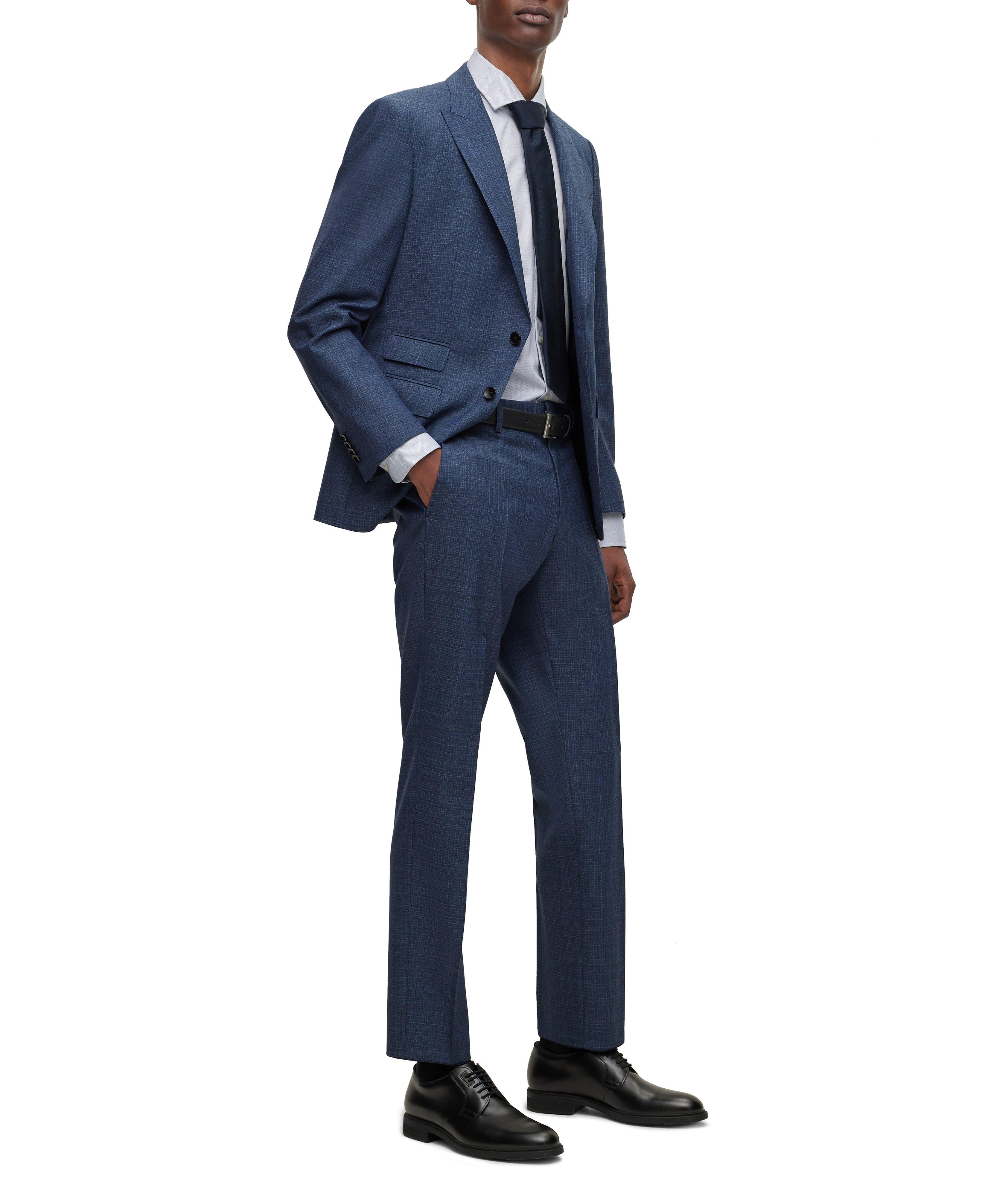 Slim Fit Crosshatch Wool Suits image 8