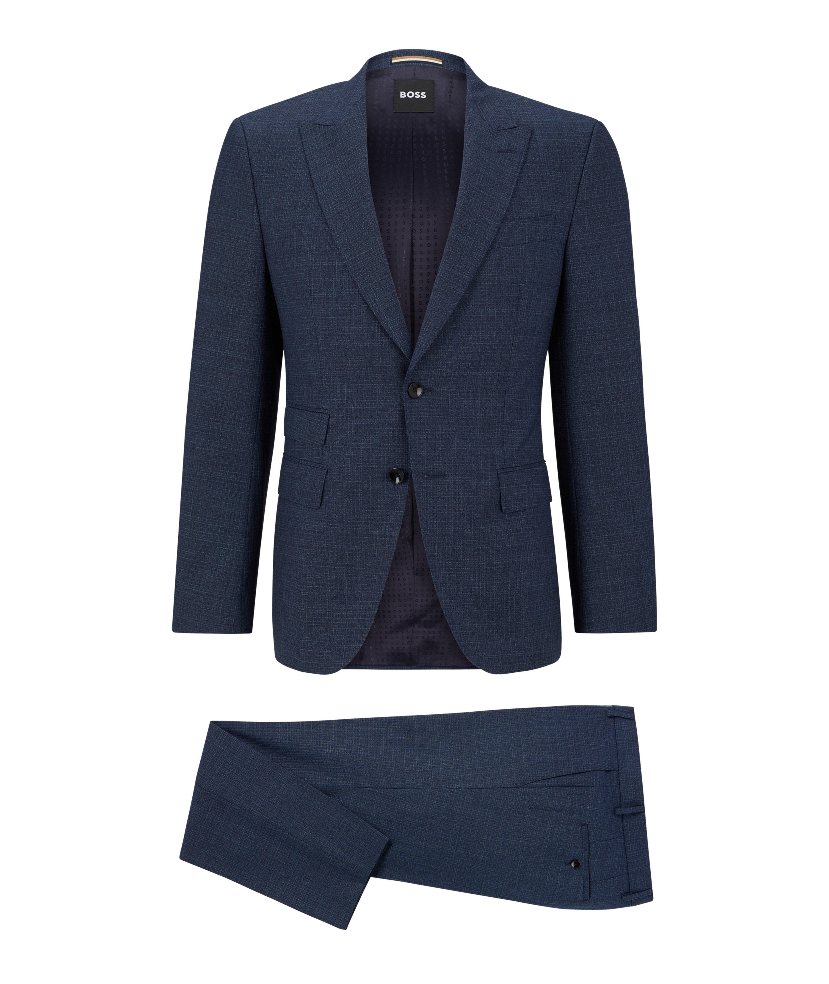 Slim Fit Crosshatch Wool Suits image 0