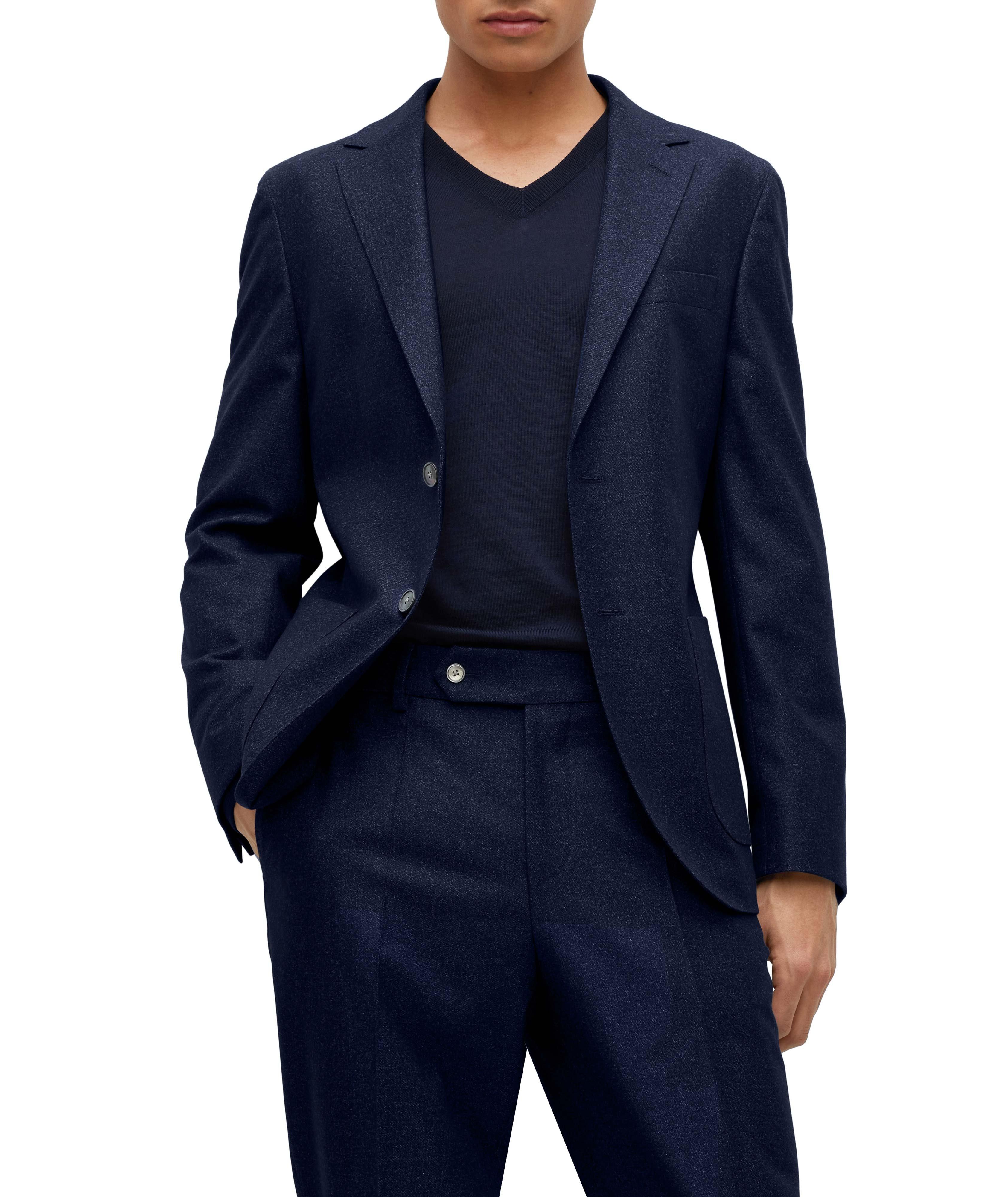Regular Fit Wool-blend Jacket - Dark blue - Men